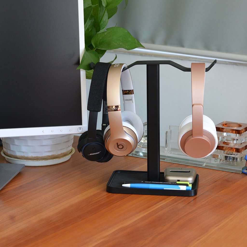 [Super Stable] Neetto Dual Headphones Stand for Desk, Aluminum Alloy & Metal Gaming Headsets Holder Hanger for Sennheiser, Sony, Audio-Technica, Bose, Beats, Akg, Display Mount - HS908 6