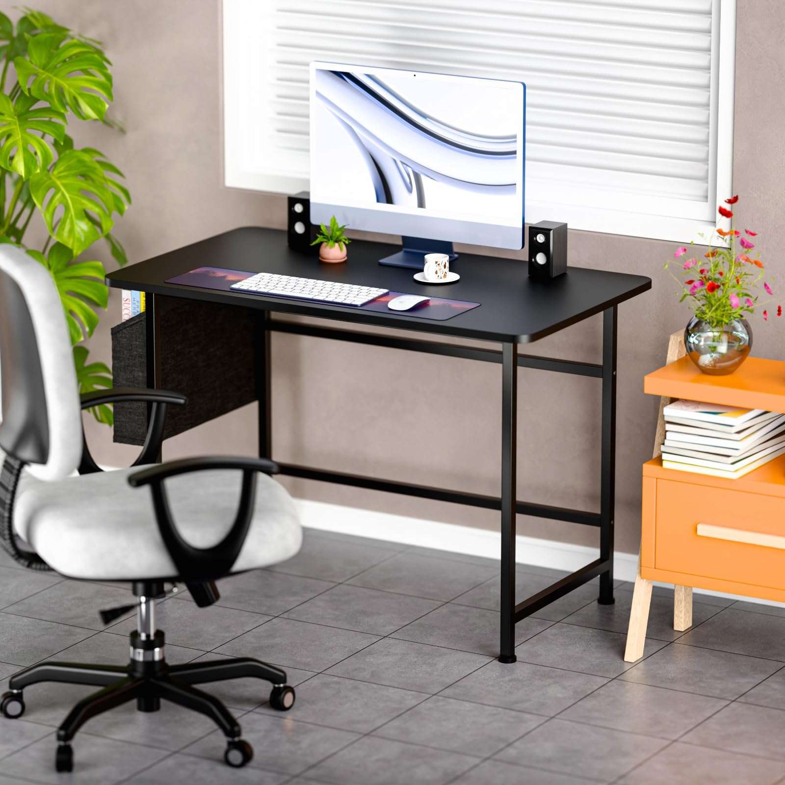 WONDWILD Office Computer Table for Home/Writing Desk for Office/Folding Table for School/Folding Study Table/Work from Home Multipurpose Table (BBLACK) 3