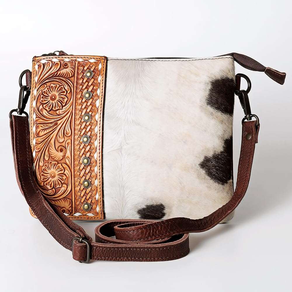 American Darling Beautifully Hand Tooled Hair-On Genuine Leather women bag western handbag purse 3