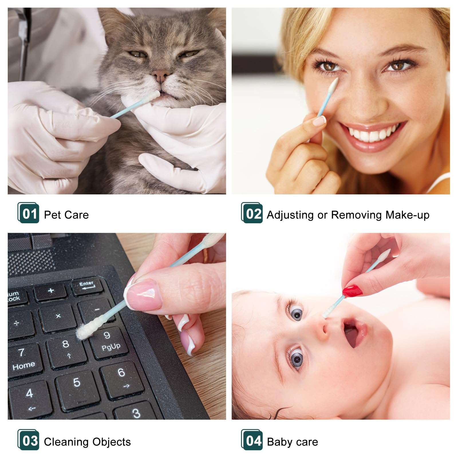 300 Count Individually Wrapped Cotton Swabs, Travel Cotton Swabs, Cotton Stick, Spiral Pointed Cotton Swab, Individually Wrapped Spiral Pointed Swabs for Ear,Makeup,Clean (Blue) 6