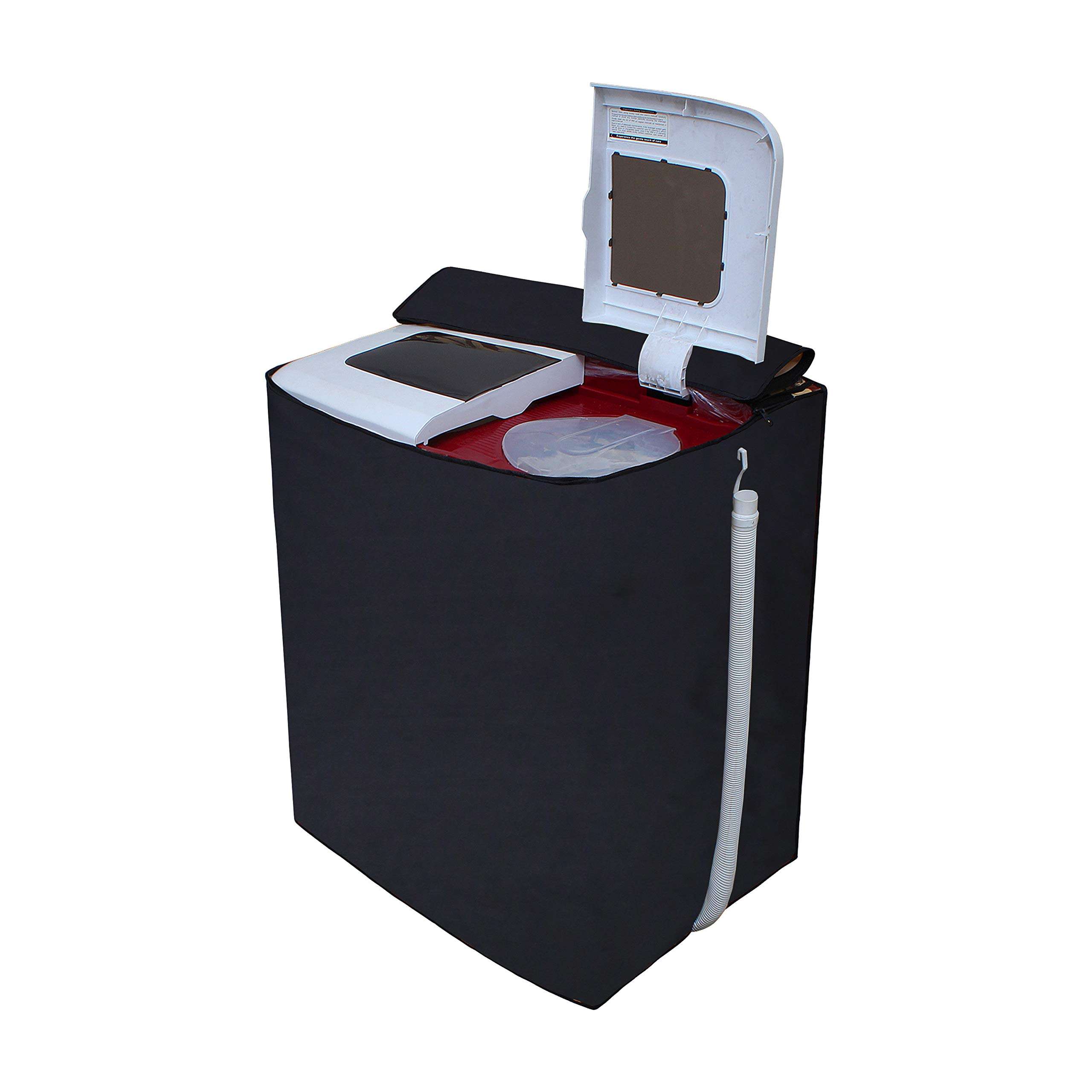 Nitasha Outdoor and Indoor Washing Machine Cover for Kelvinator 8 kg Top Loading Semi-Automatic Washing Machine, KWS-A800CR (Black/Waterproof-dustproof) 3