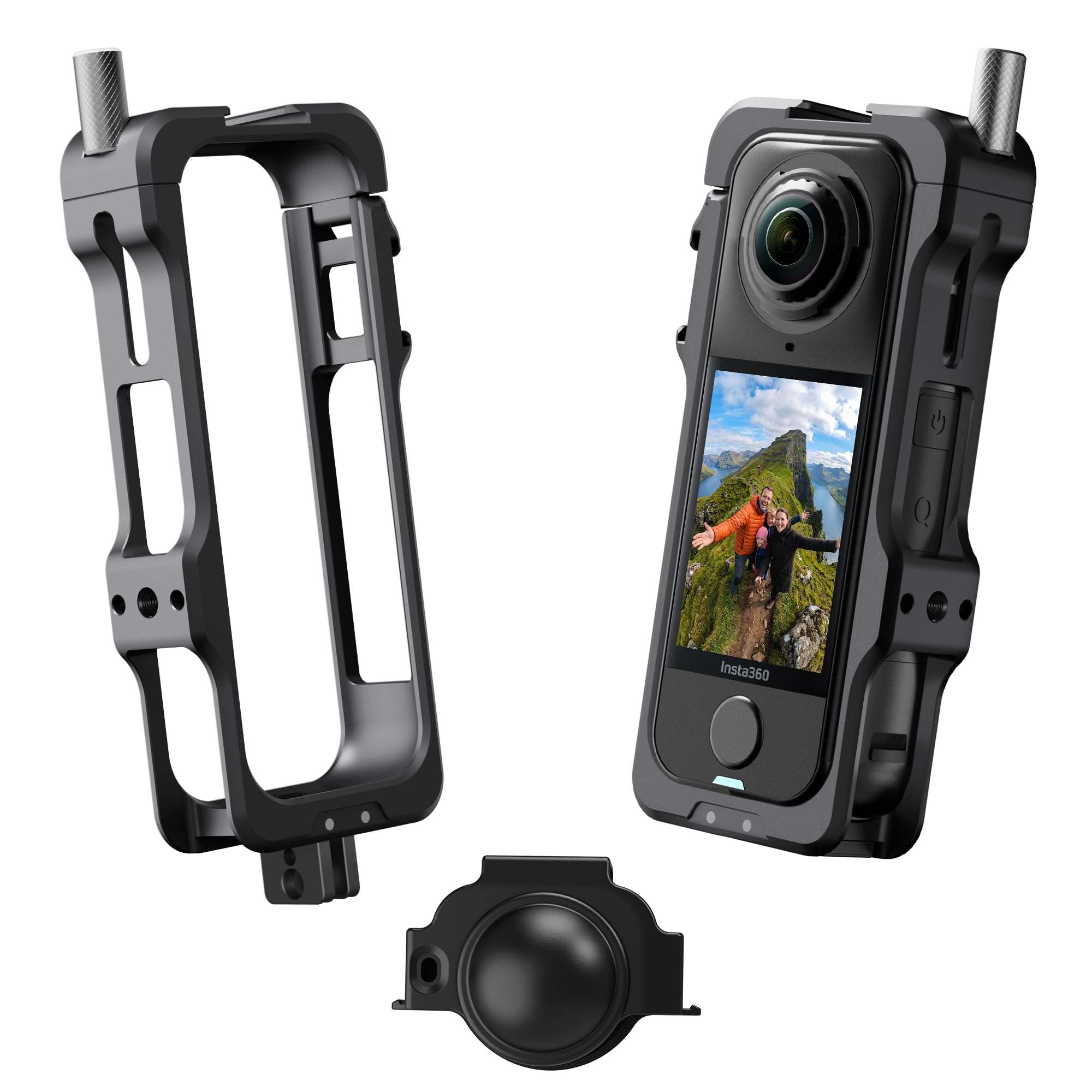 AMAZEAR Metal Protective Case for Insta360 X4 Air Accessories, Insta 360 X4 Air Multifunction Utility Frame Aluminum Cage with Stronger Construction, Various Expansion Mounts, Metal Black 1