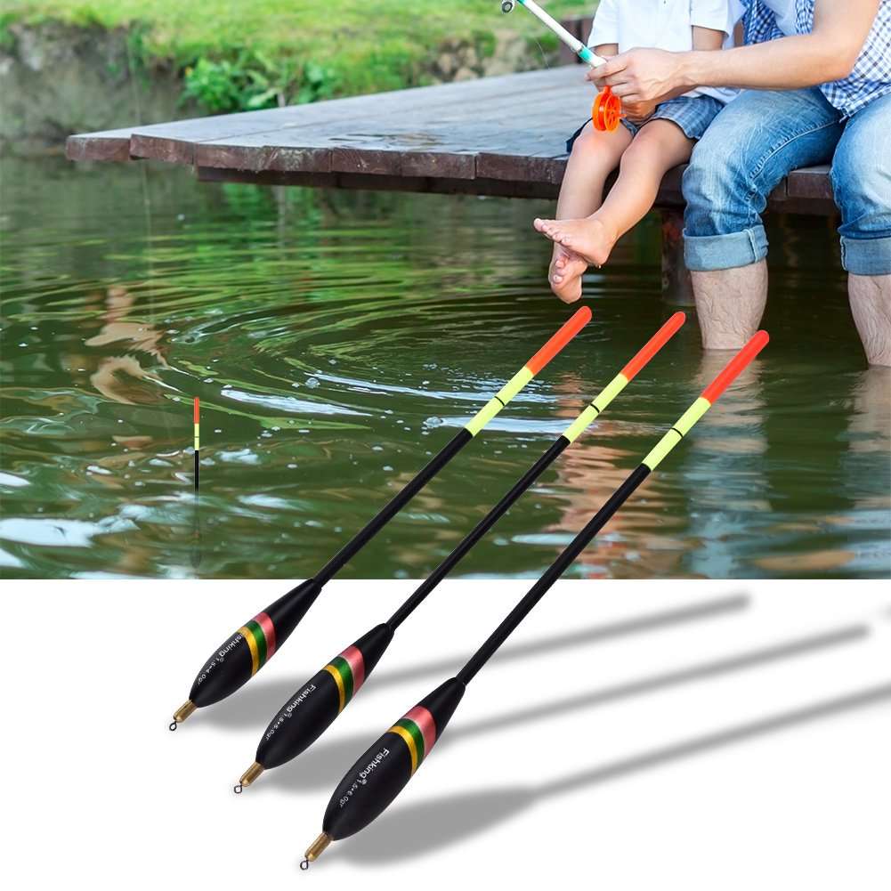 Fishing Floats 3 Piece 1.5+6g 1.5+5g 1.5+4g Wood Fishing Floats Tube Bobbers, Assorted Sizes Coarse Fishing Tackle Floats, Vertical Buoy Fishing Waggler, Fishing Floats Coarse 3
