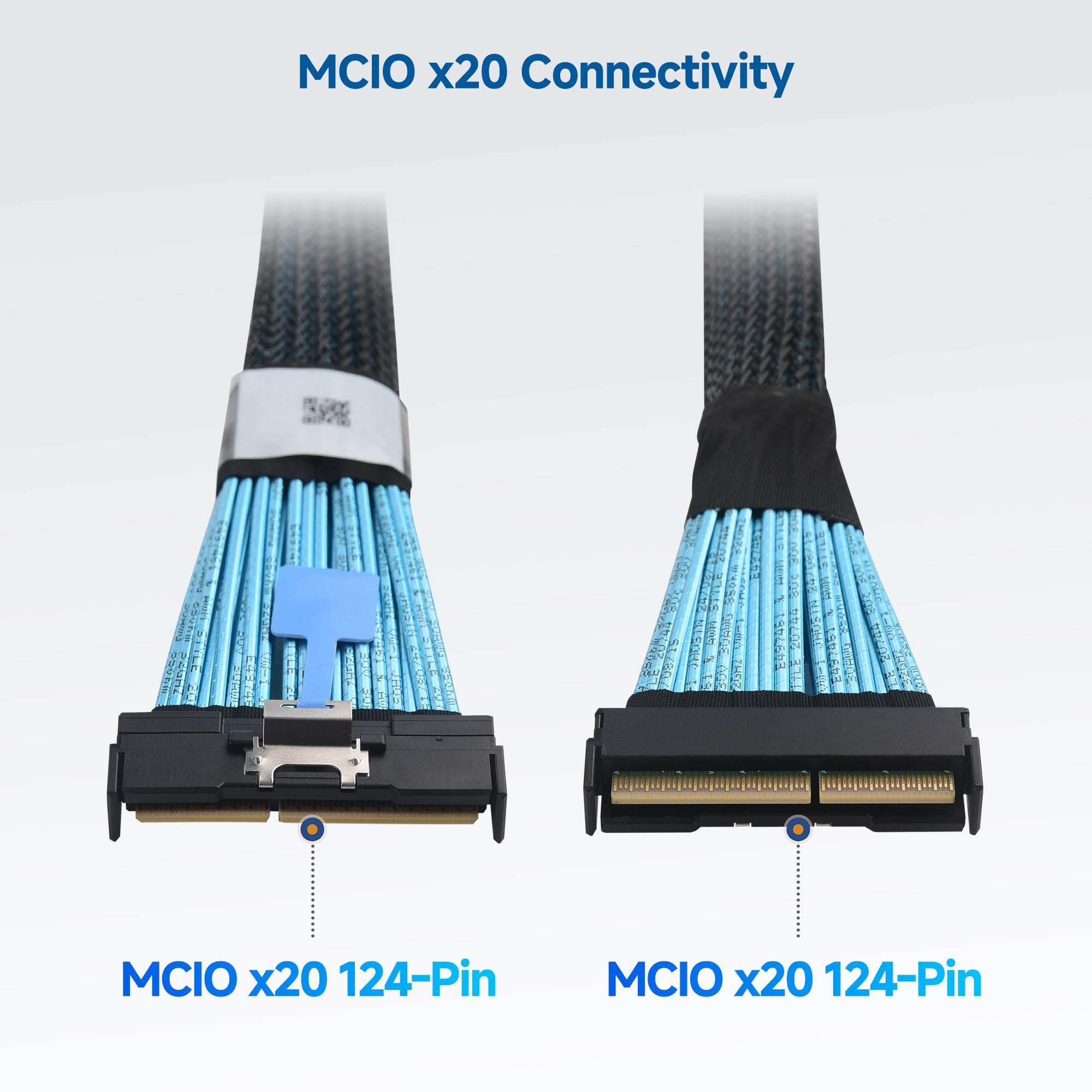 Cable Matters MCIO x20 124-Pin Cable (MCIO Cable) - 2.8 ft / 0.85m, Support PCIe Gen5, SFF-TA-1016 Mini Cooledge IO Cord 3