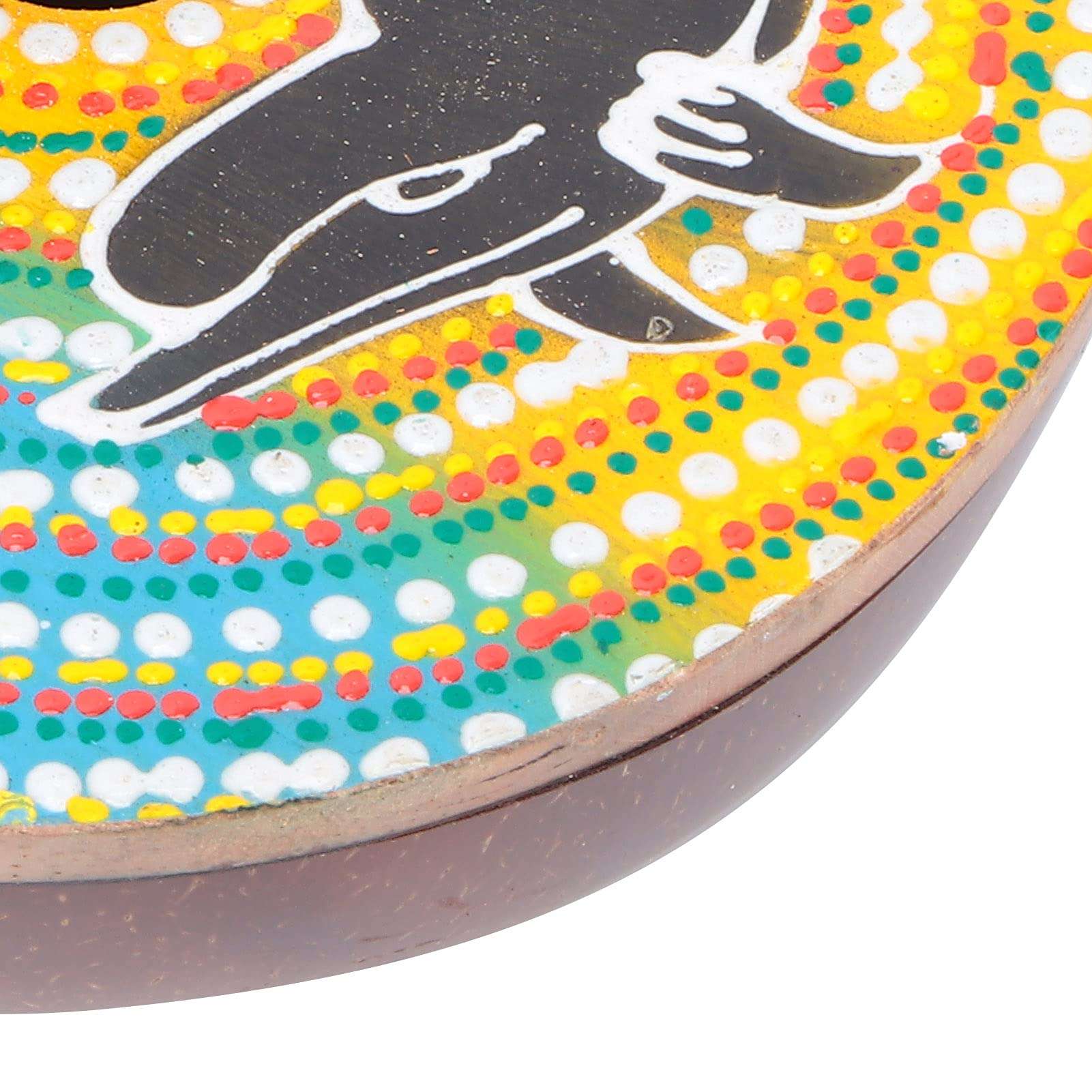 Kalimba, Painted Finger Piano Mini Coconut Shell Shape Adjustable with Natural Wood Grain for Create Music 3