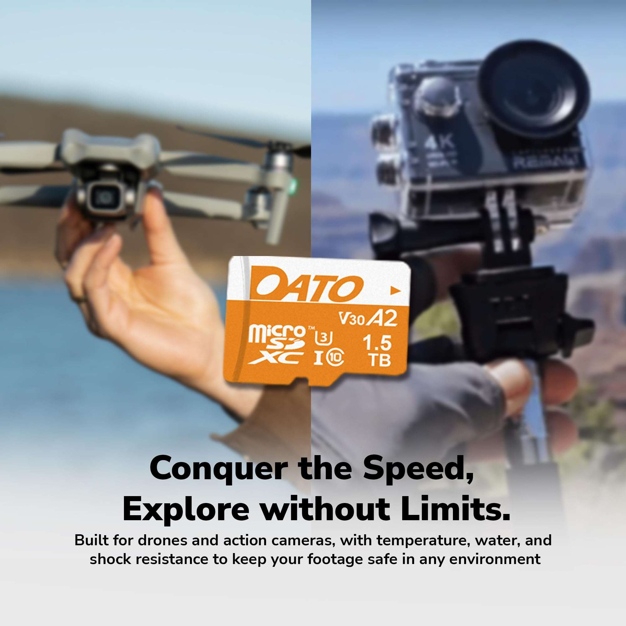 DATO 256GB Advance Plus microSDXC Memory Card w/Adapter, UHS-I, C10, U3, V30, A2, 4K UHD, Up to 160/150 MB/s, for Mobile Phones, Tablets, Gaming Consoles, Cameras, Drones, and Professional Equipment 6