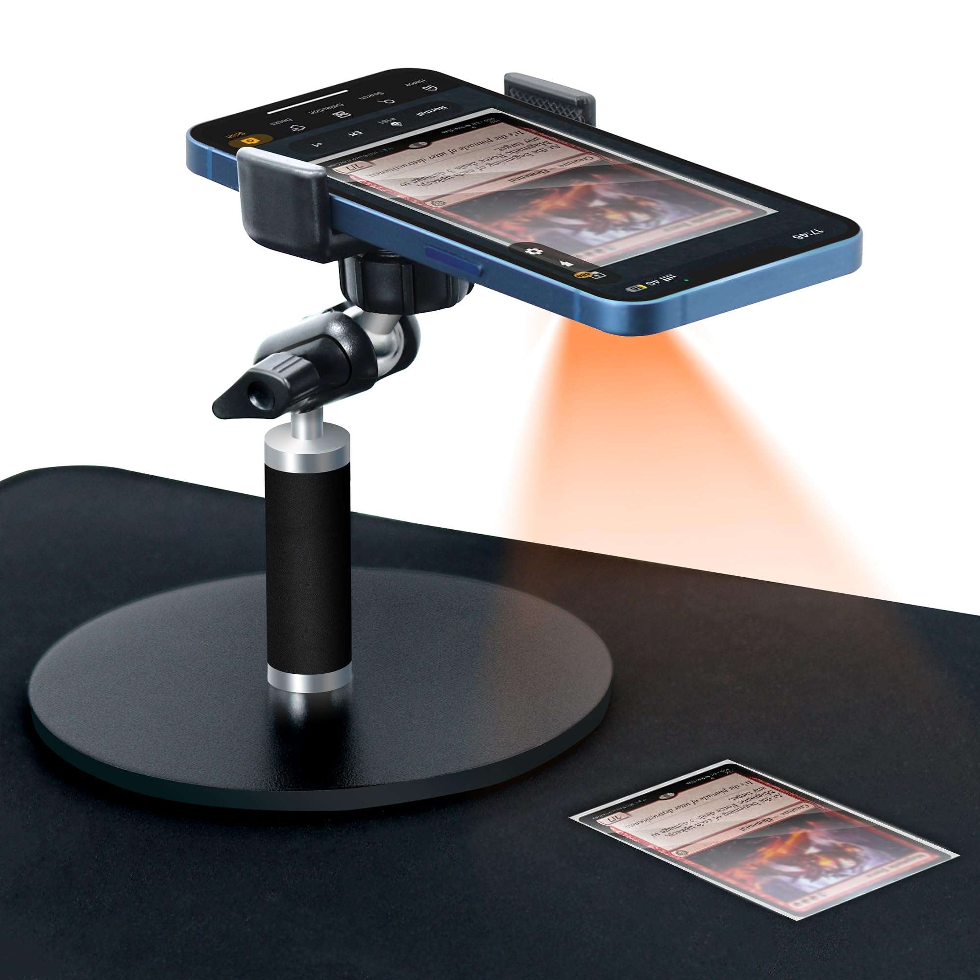 MTG Card Scanner Holder, Card Slinger with Phone Holder and Scanning Pad, Trading Card Scanner Compatible with MTG Card Sleeves for Quick Scanning and Price Verification, Only Available for ManaBox 1