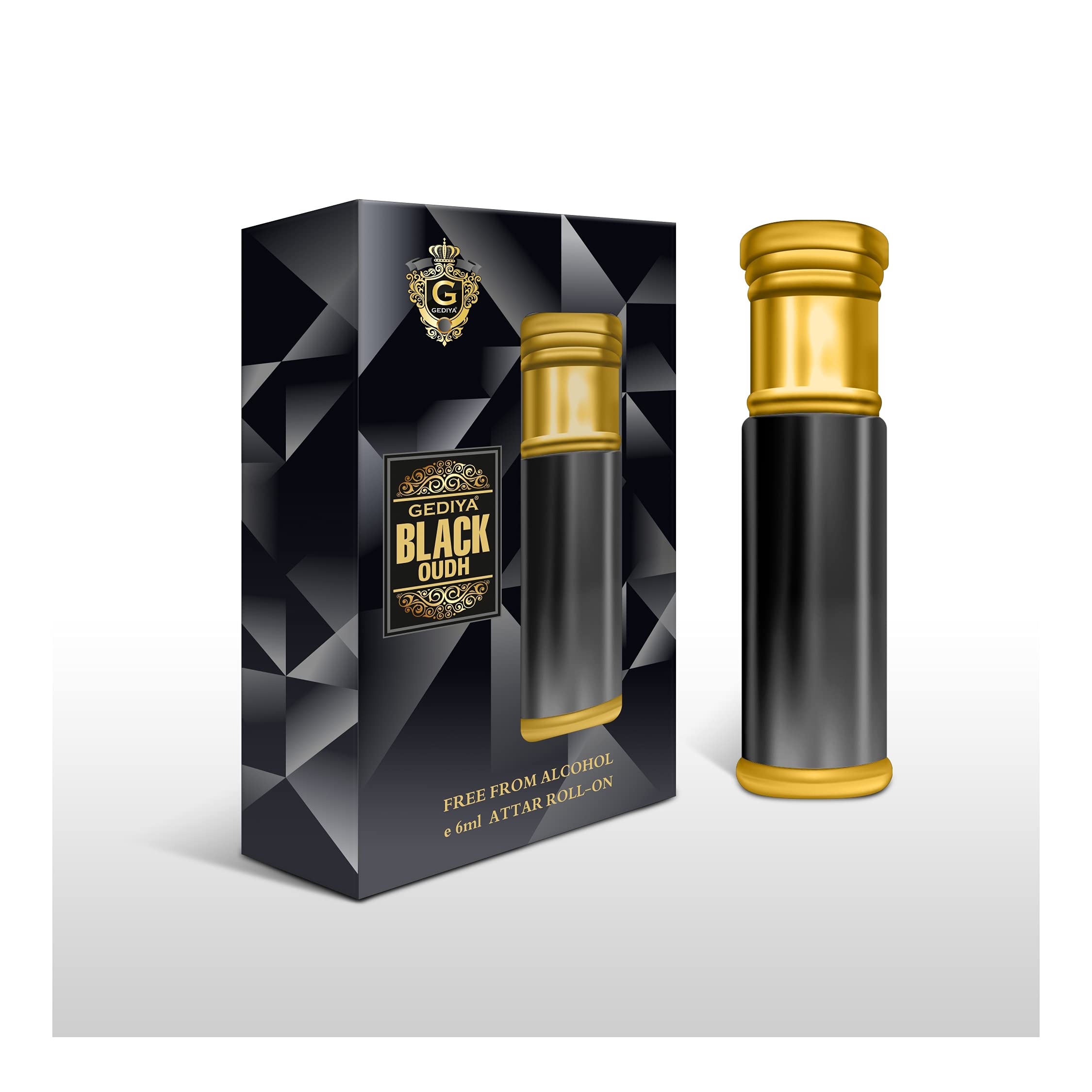 GEDIYA Black Oudh Roll on Attar Perfume for Women, Men (6ml)