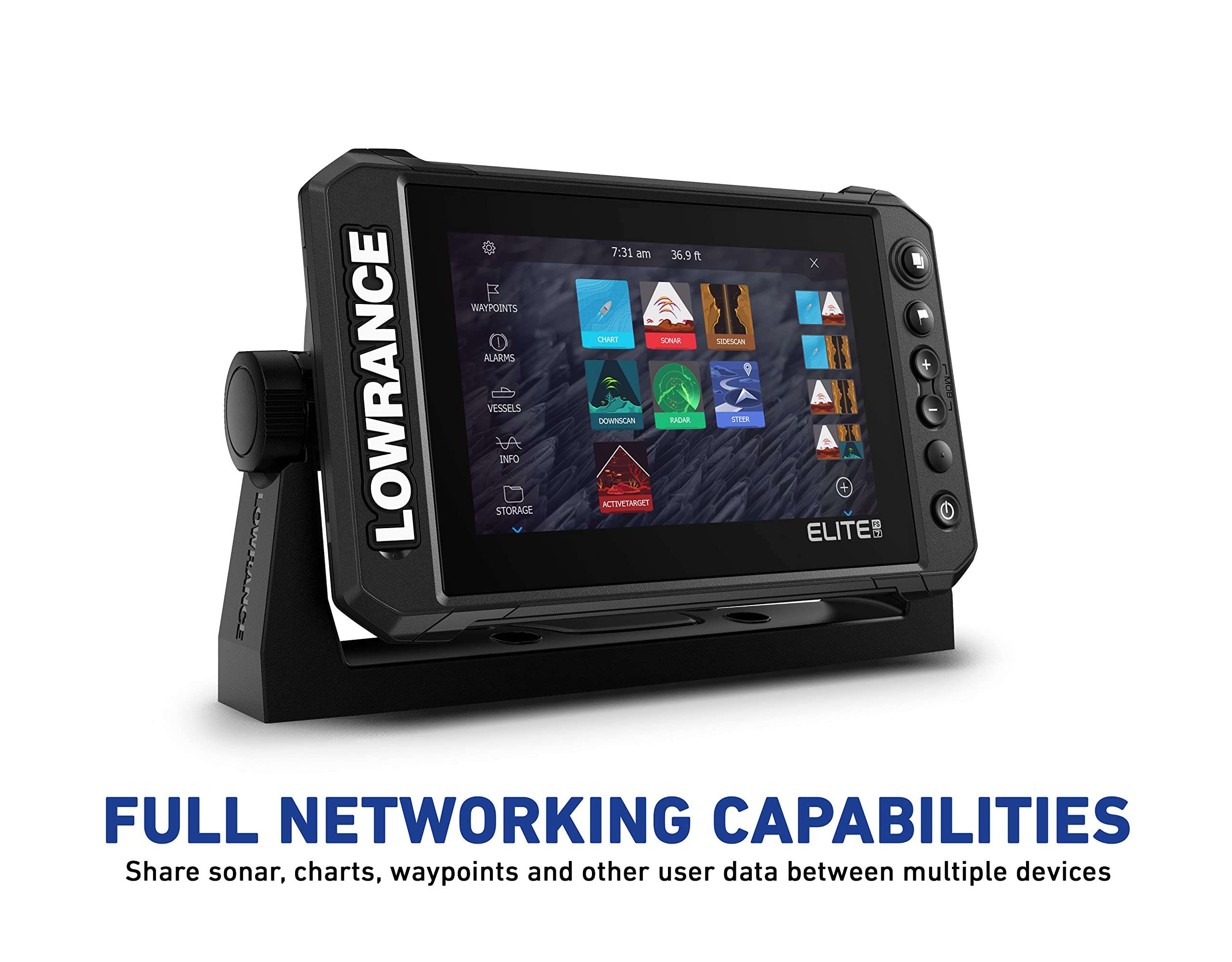 Lowrance Elite FS 9 Fish Finder with Active Imaging 3-in-1 Transducer, Preloaded C-MAP Contour+ Charts 3