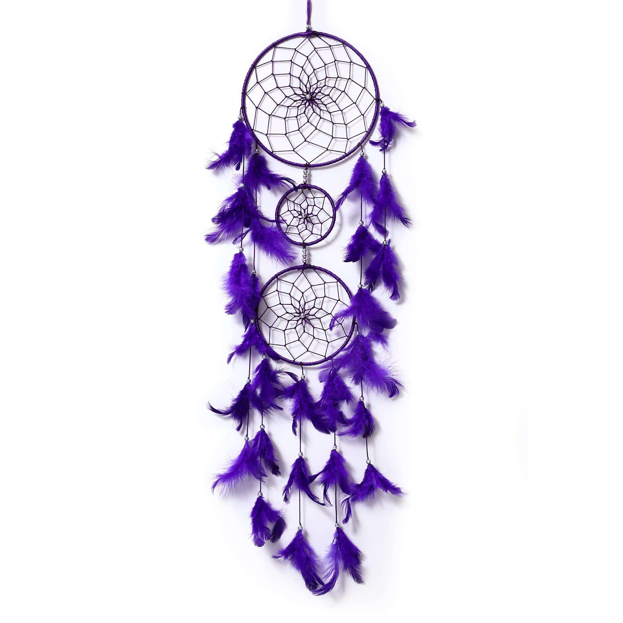 Good Aura Store Dream Catchers for Home Decor, Feather Wall Hangings for Kids Room, Bedroom, Livingroom, Balcony Decorations, Positive Gift Items (Pack of 1, 18LX92Hcm, Navy Blue) 1