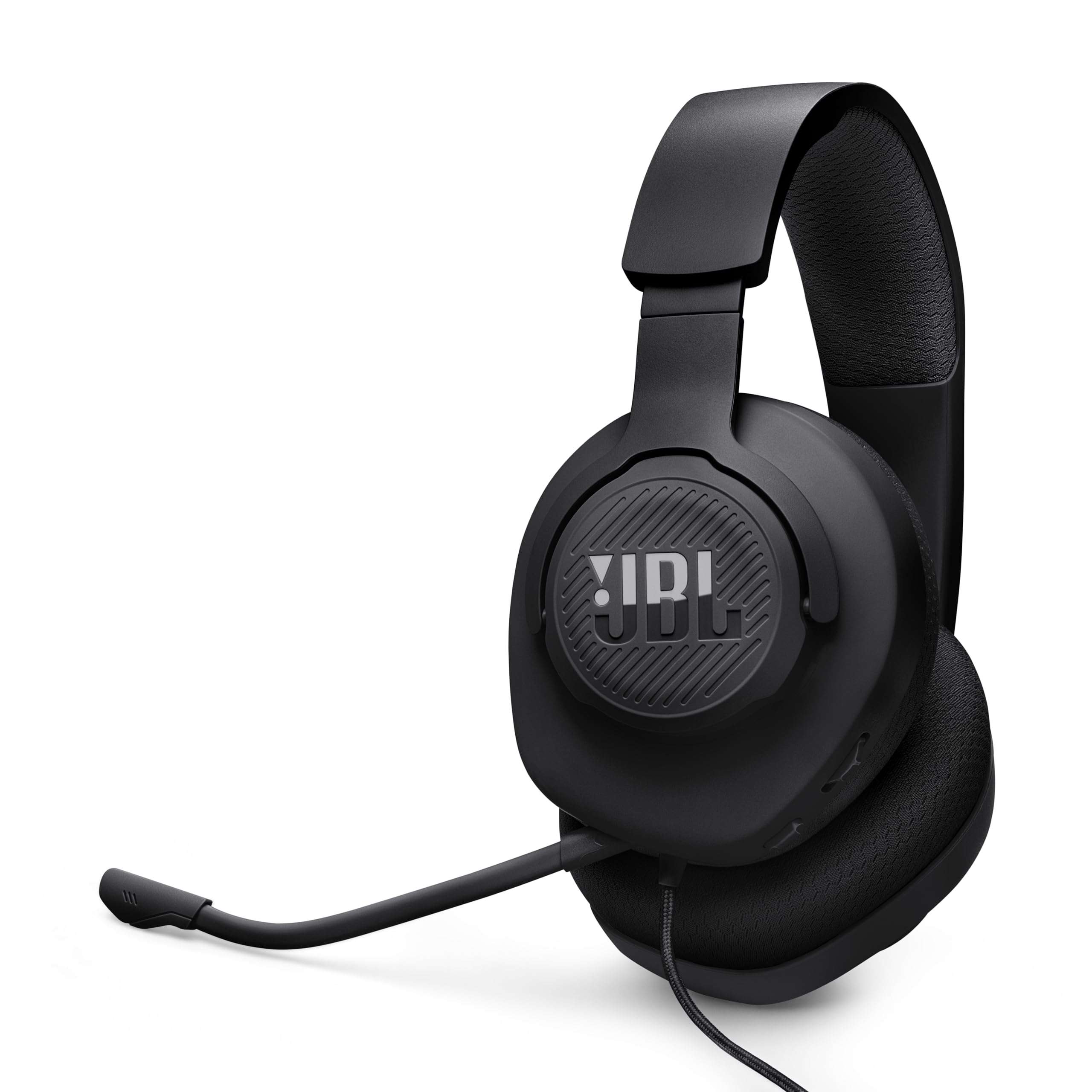 JBL Quantum 100M2 - Wired Over-Ear Gaming Headset with omnidirectional, Detachable mic with Mute Option and Fabric-Covered Memory Foam Ear Cushions, Compatible with All Platforms (Black)