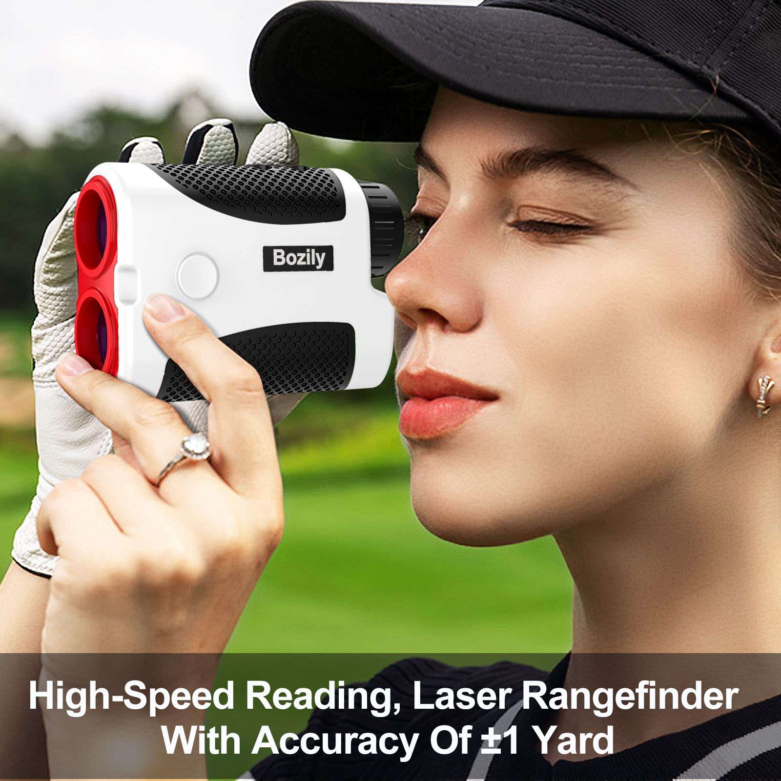 Bozily Golf Rangefinder,Hunting Rangefinder 6X Laser Range Finder 1000 Yards with Slope ON/Off Technology, Fast Flag-Lock, Continuous Scan Support - Tournament Legal Golf Rangefinder 2