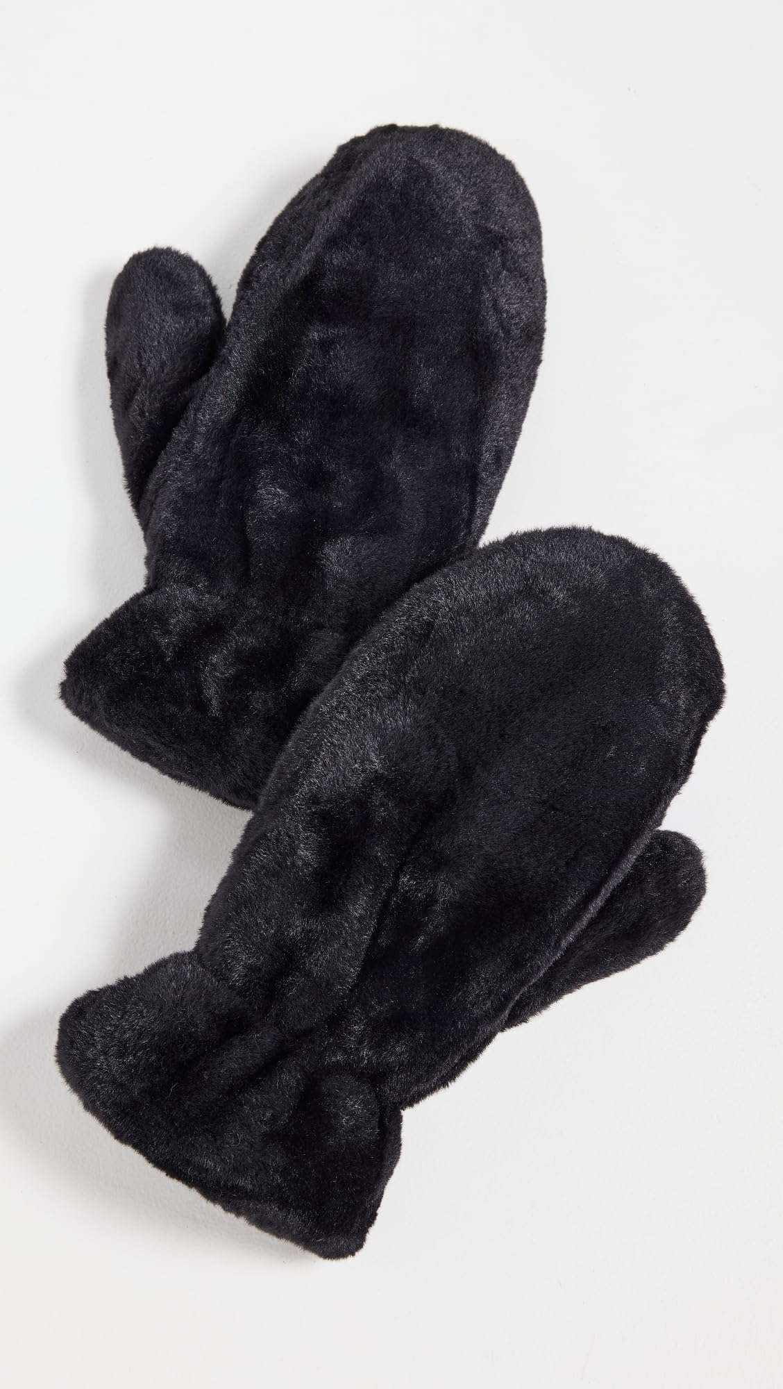 Hat Attack Women's Faux Fur Mittens, Black, One Size 3