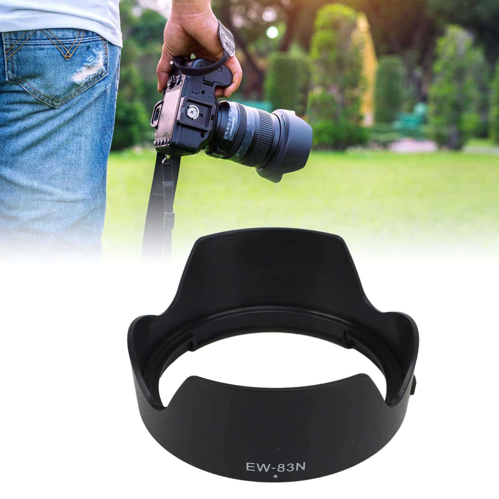 Camera Lens Hood, Black Reversible Lens Sun Shade Camera Lens Protector Photography Accessory for RF24 to 105mm F4 L is USM Lens 6