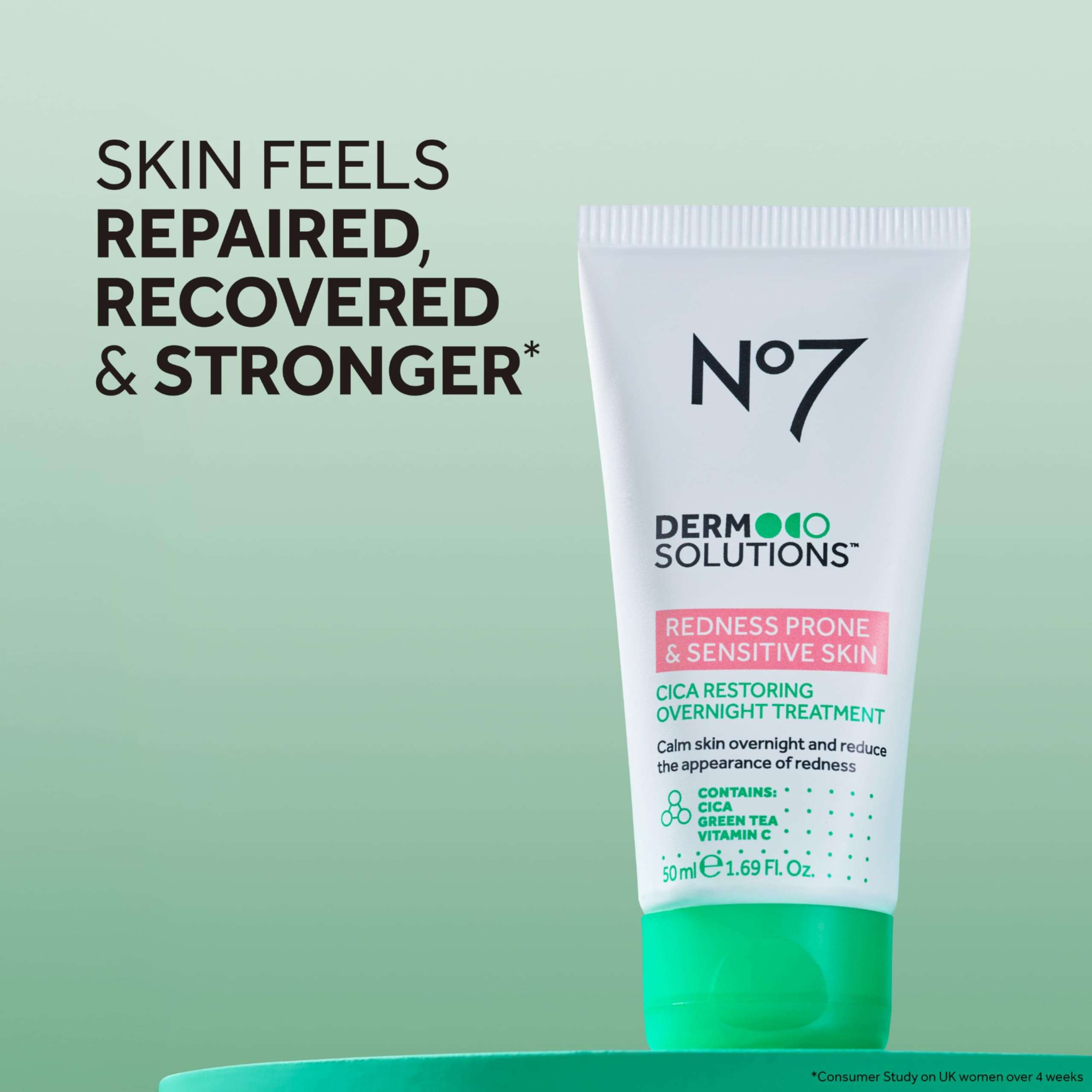 No7 Derm Solutions Skin Barrier Repair Night Cream & Redness Corrector for Face - CICA Restoring Overnight Treatment - Hydrates, Calms & Soothes - For Sensitive, Redness-Prone Skin (1.7 Fl Oz) 3