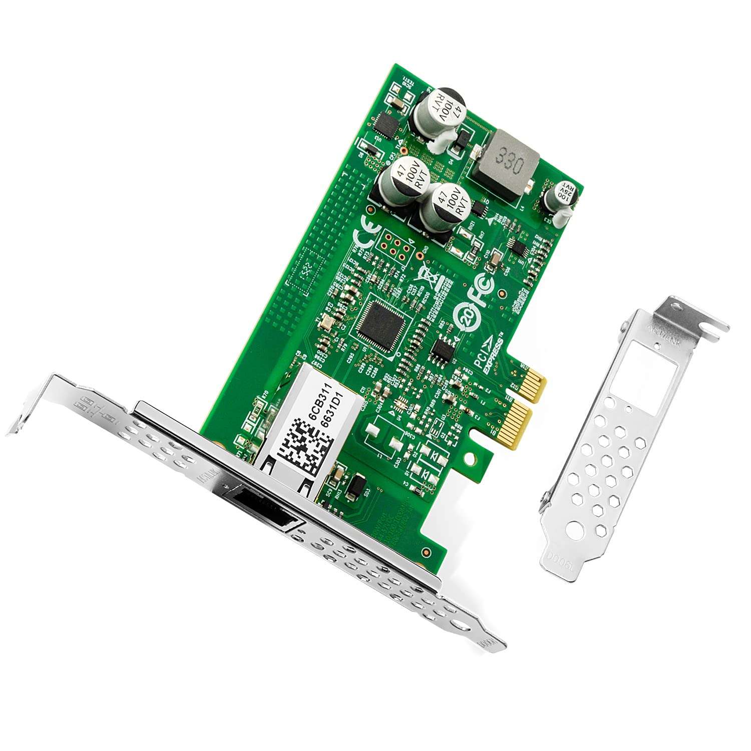 10/100/1000Mbps GigE Interface Card 802.3at Single-Port RJ45 Gigabit PoE+ Network Card Based on Intel I210 Chip, PCI-E Ethernet LAN Adapter, PCI Express X1 Gigabit Vision Frame Grabber Card 1
