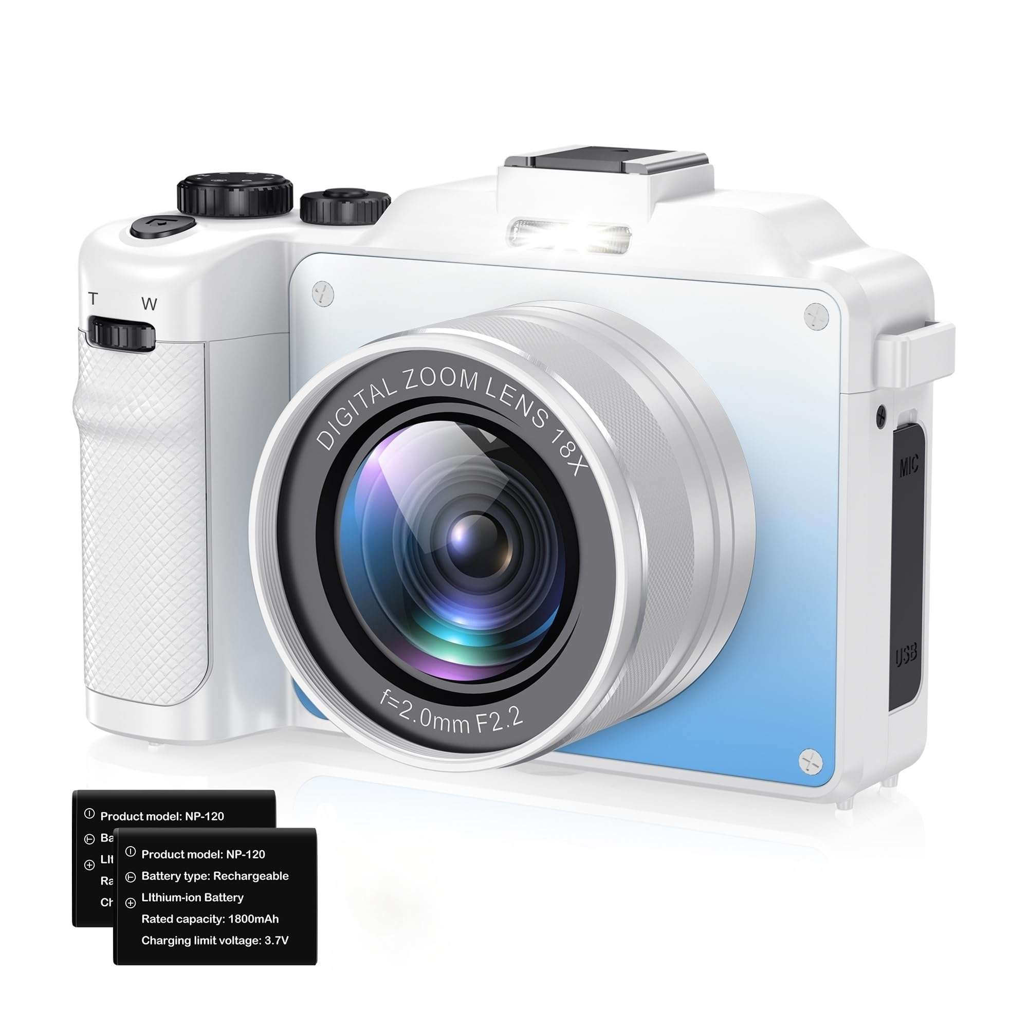 Cameras for Photography, 4K Digital Camera, 48MP Cameras for YouTube with Dual Camera, Point and Shoot Digital Cameras with Autofocus 18X Digital Zoom Vlogging Camera for Teens Beginners 1