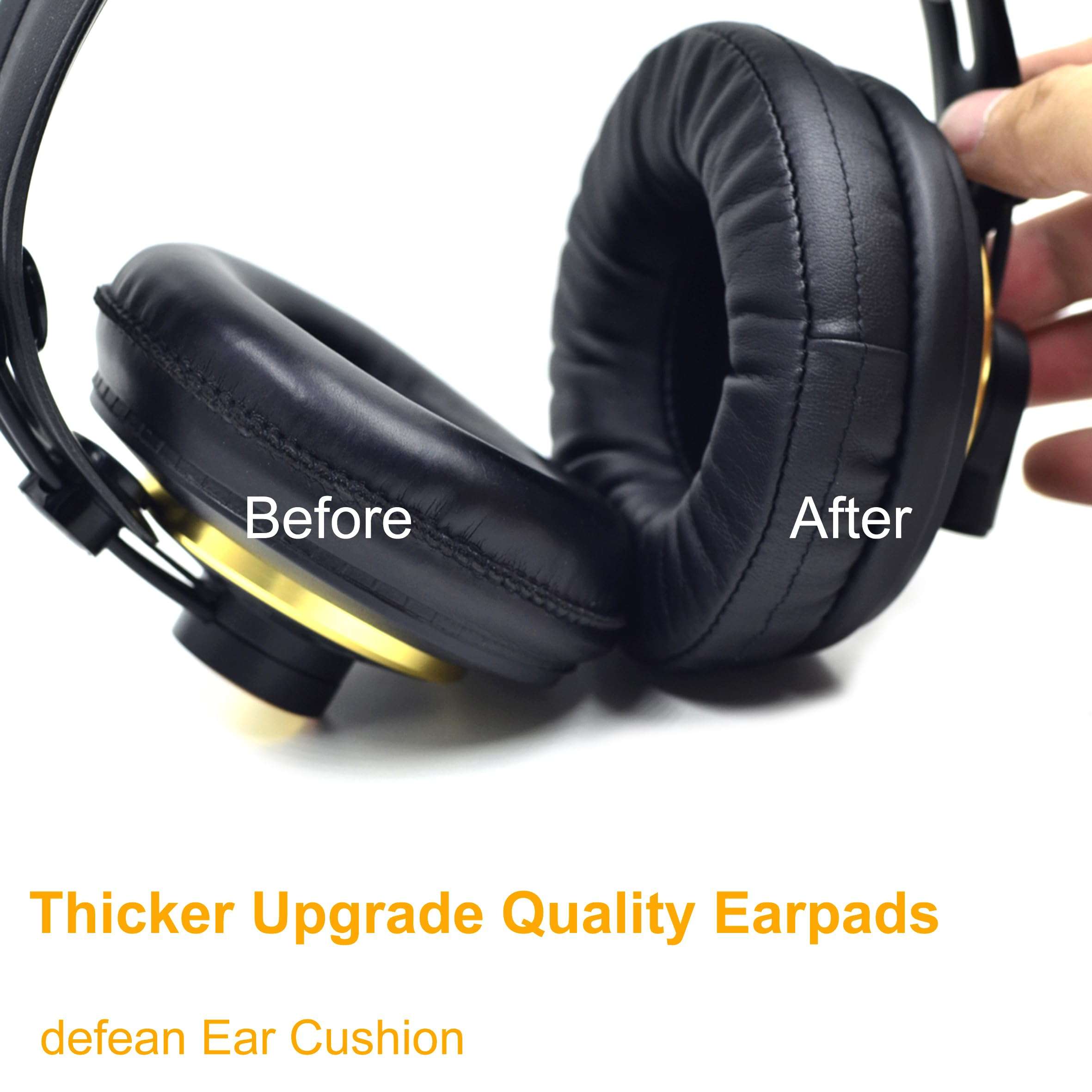 K240 Ear Pads defean Replacement Ear Cushion Earpads Pillow Cover Compatible with AKG K240 K550 K551 K553 K241 K241 K272 Headset,Softer Leather,High-Density Noise Cancelling Foam, Added Thickness 6