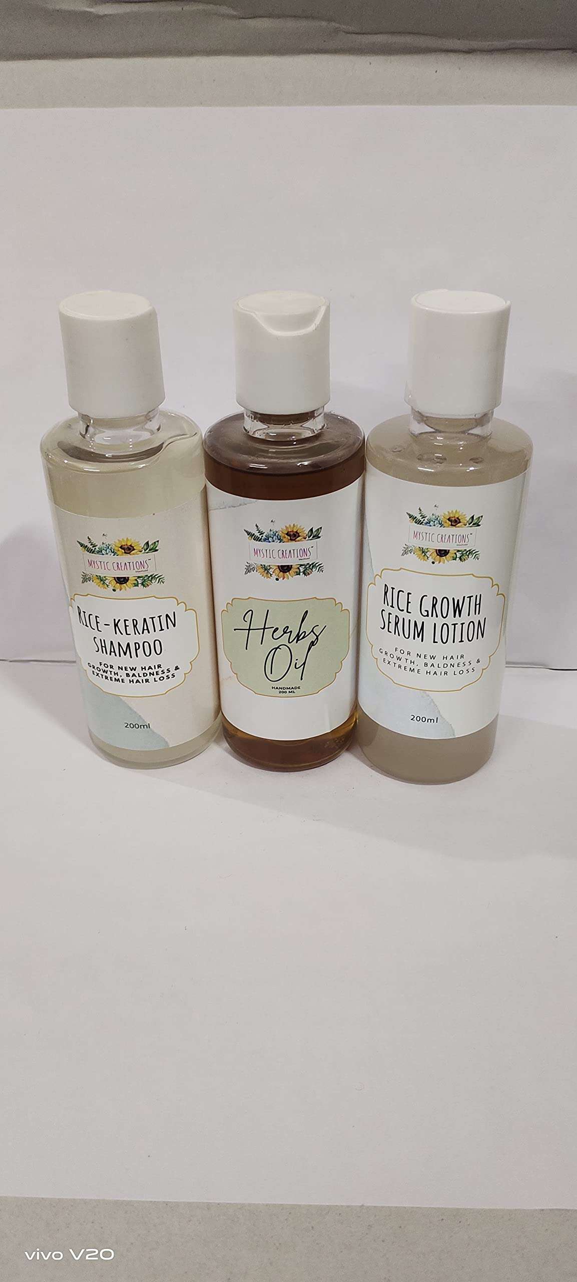 Mystic Creations Rice Shampoo Combo Herbs Oil & Rice Lotion Enriched Rice Water Lotion |Rice Serum Lotion 1