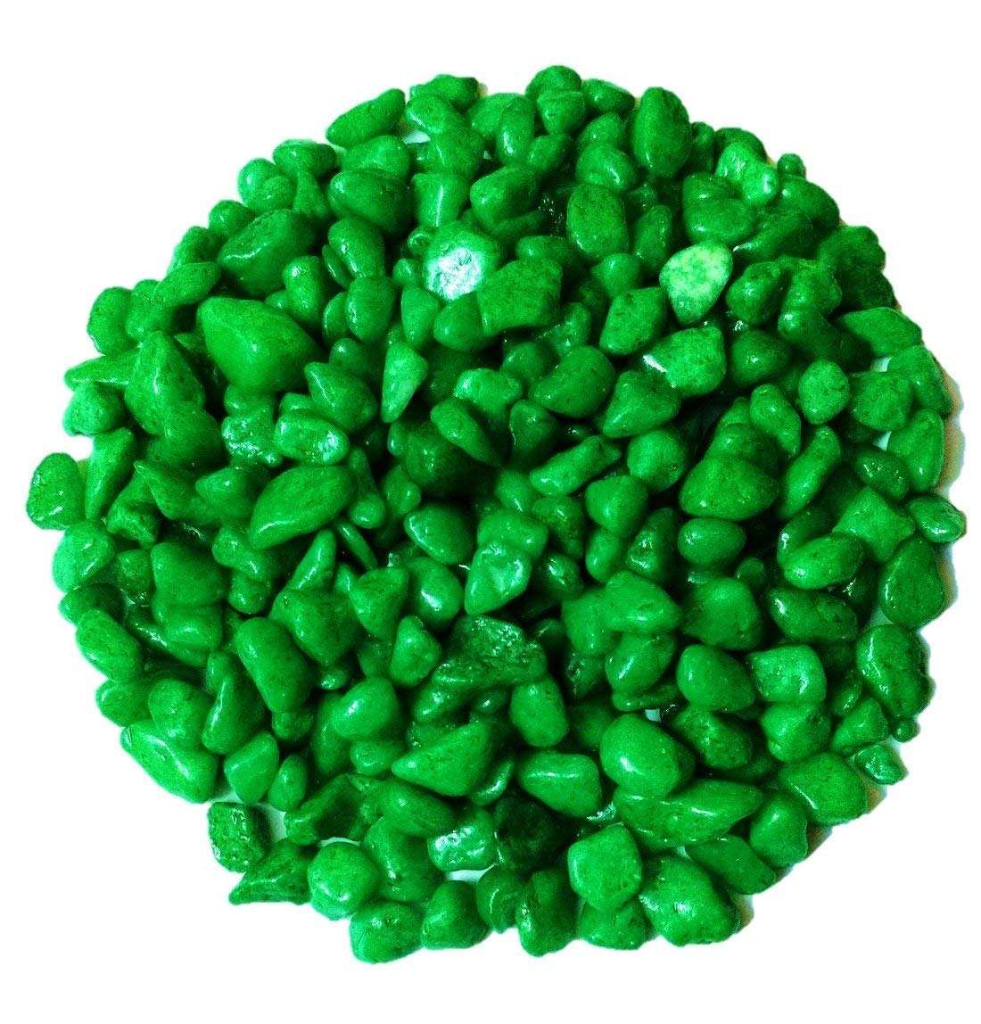 OhhSome 10Kg Green Pebbles/Gravels/Stone for Aquarium, Vases, Fountain, Table, Lawn Pebbles for Balcony & Multi Purpose Pack