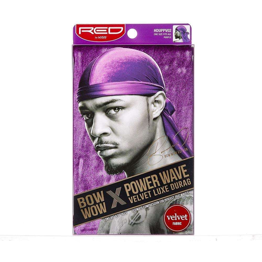 KISS RED Bow Wow Power Wave Velvet Luxe Durag (Purple) 1