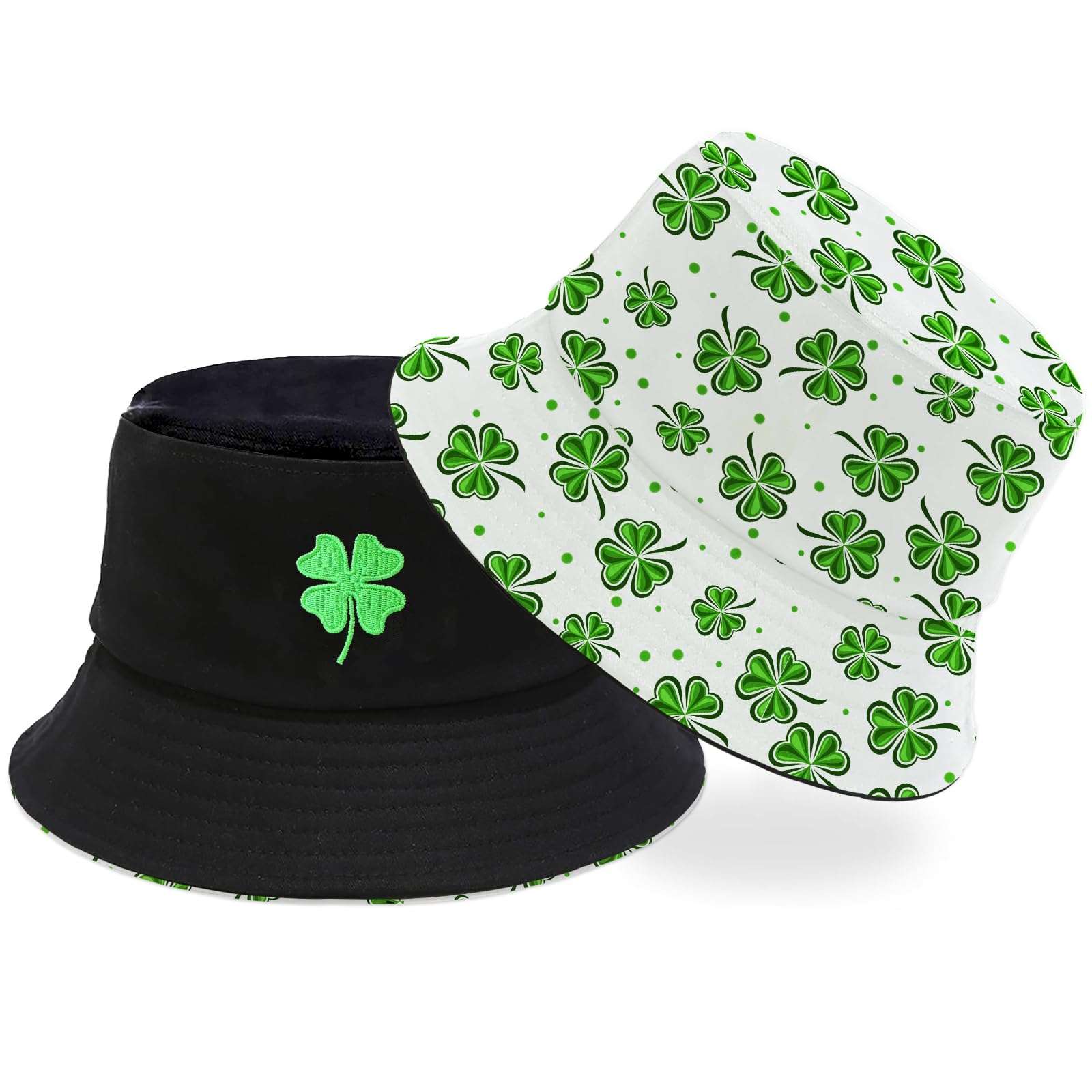 Rurymoe St Patricks Day Accessories Bucket Hat Unisex Sun Beach Bucket Hats for Women Men Packable Fisherman Hat Headwear Accessories (Green) 1