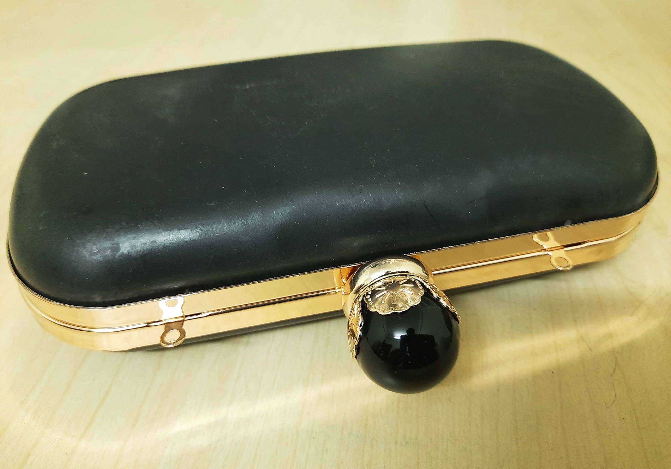 Tia Fiber Clutch/Purse Box Skeleton with Golden Outer Frame (Golden Rectangle Premium Frame-7x4in, 1Pc) 3