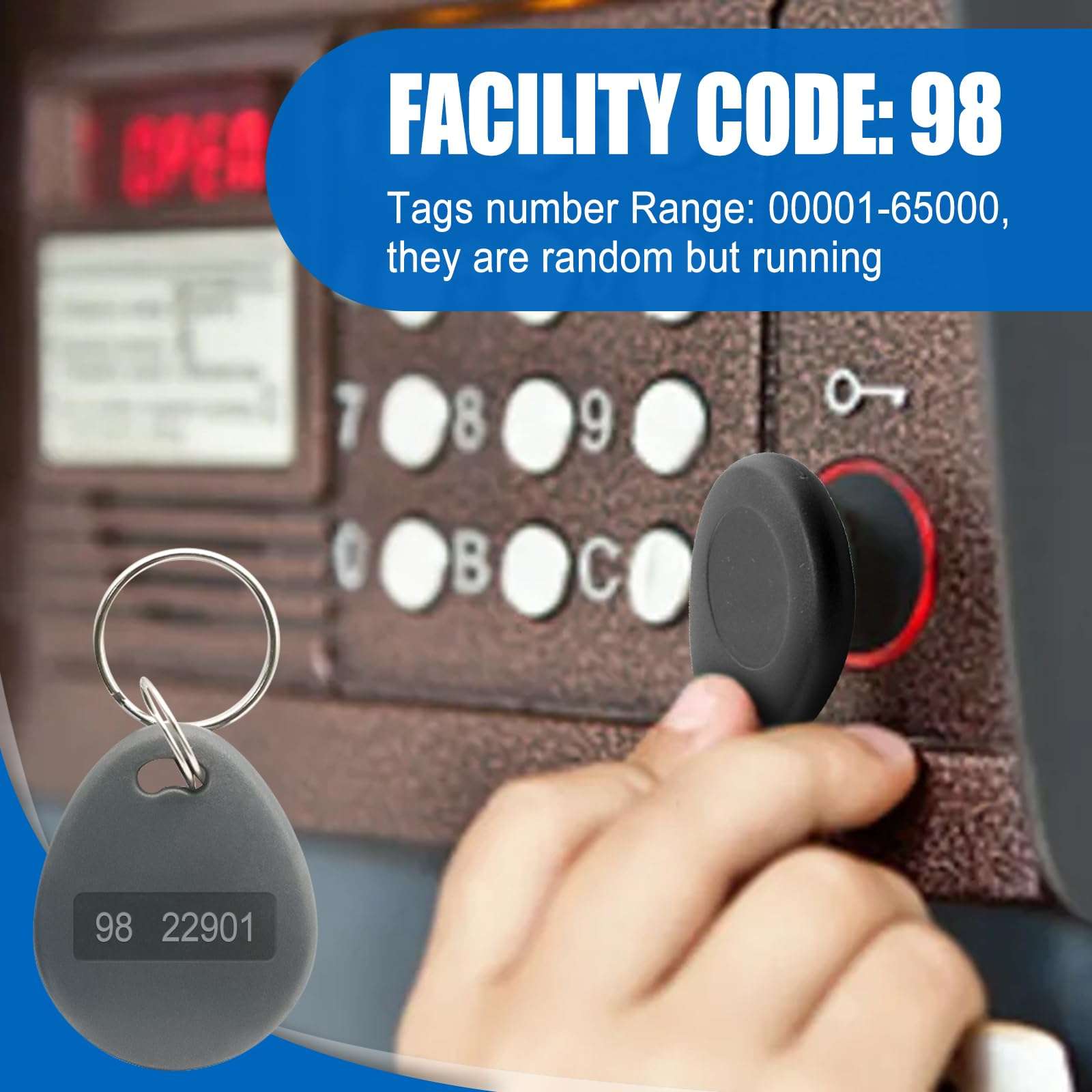 50PCS 26 bit Prox Keyfobs Proximity Fob Frequency 125KHZ H-ID Compatible with Prox Key ISOProx 1326 1346 1386 H10301 Card Reader,Isoprox Contactless Keyfobs for Majority of Access Control Systems,Grey 5