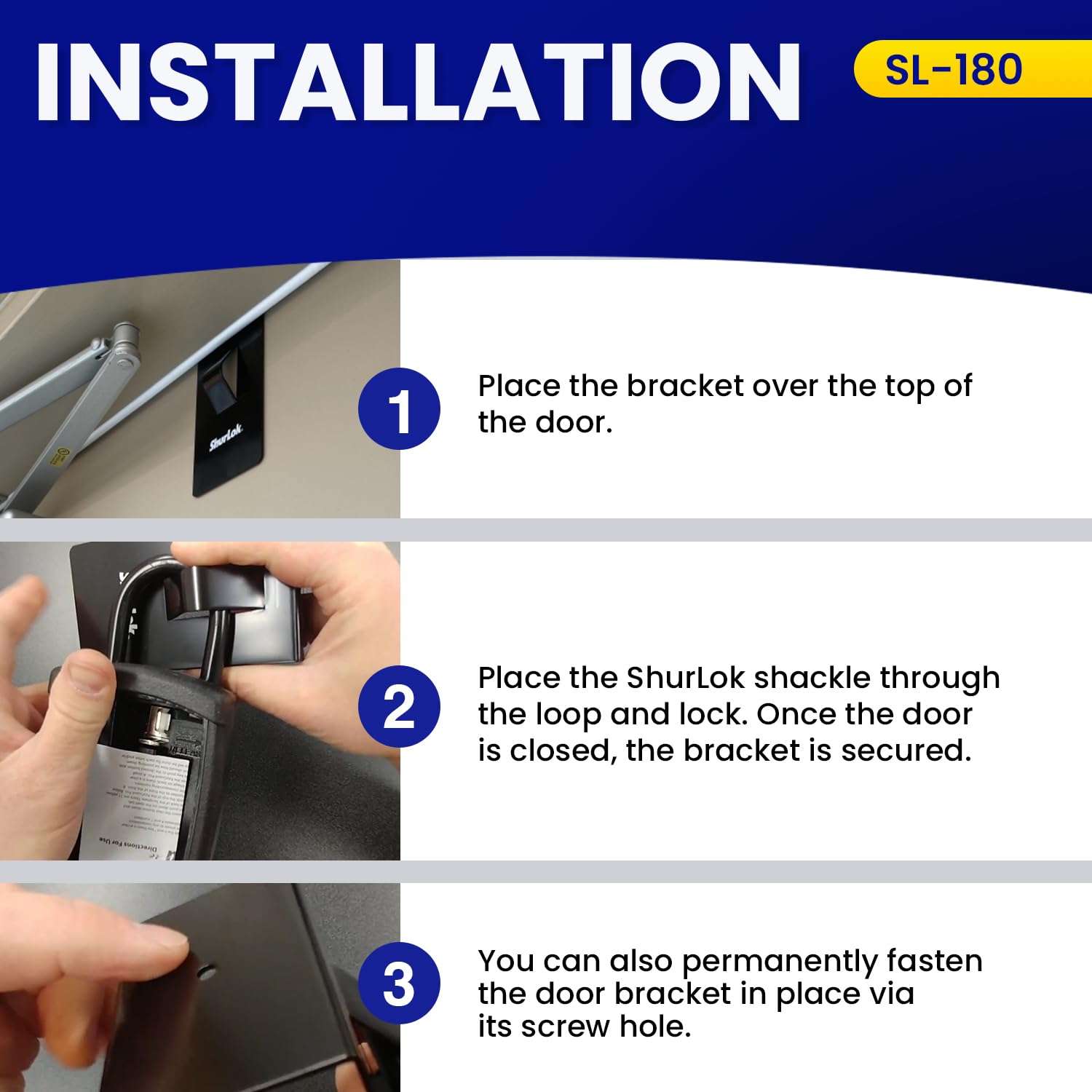 ShurLok SL-180 Lockbox Over The Door, Black Medium 6