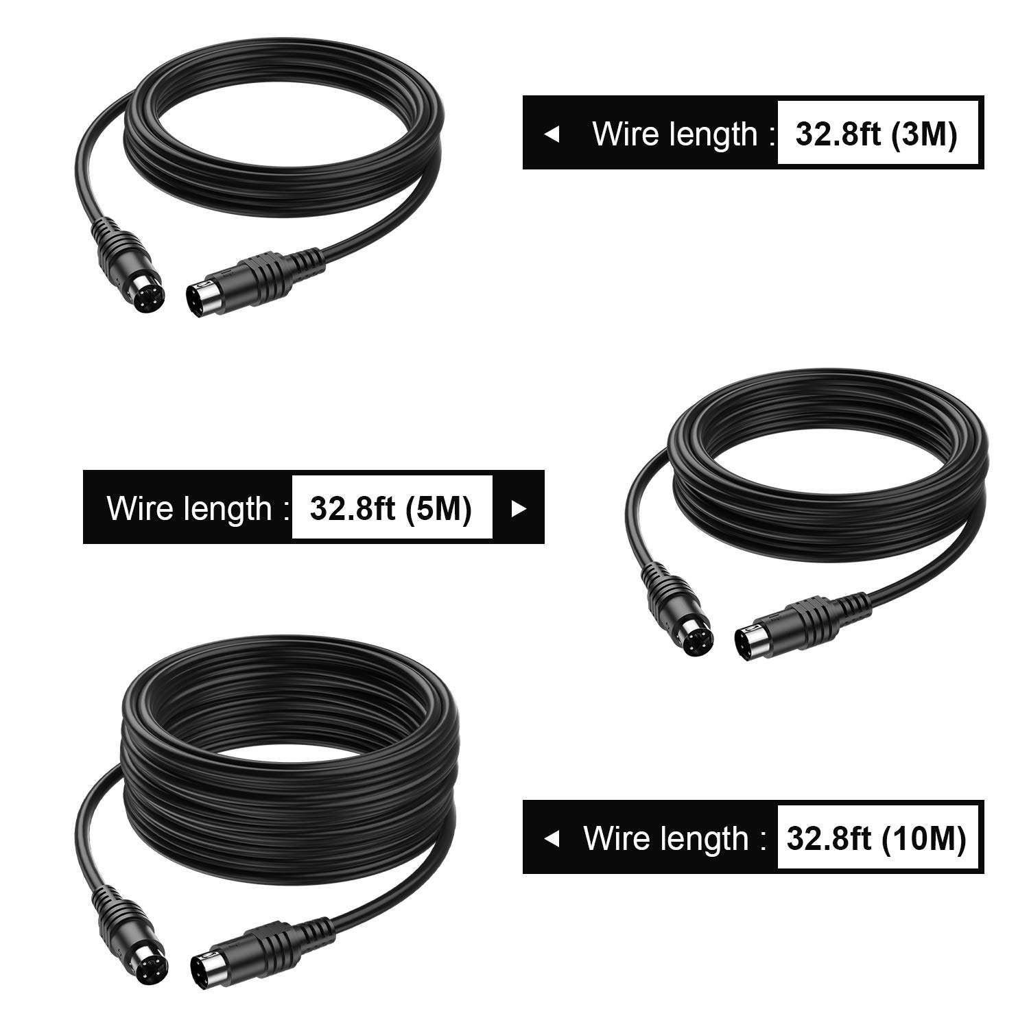 10M 32.8 ft 4 Pin Speaker Cable for D-bt Edifier R1700BT R1600TIII Swans D1010 Headunit Auxiiliary Connector (32.8ft(10M)) 3