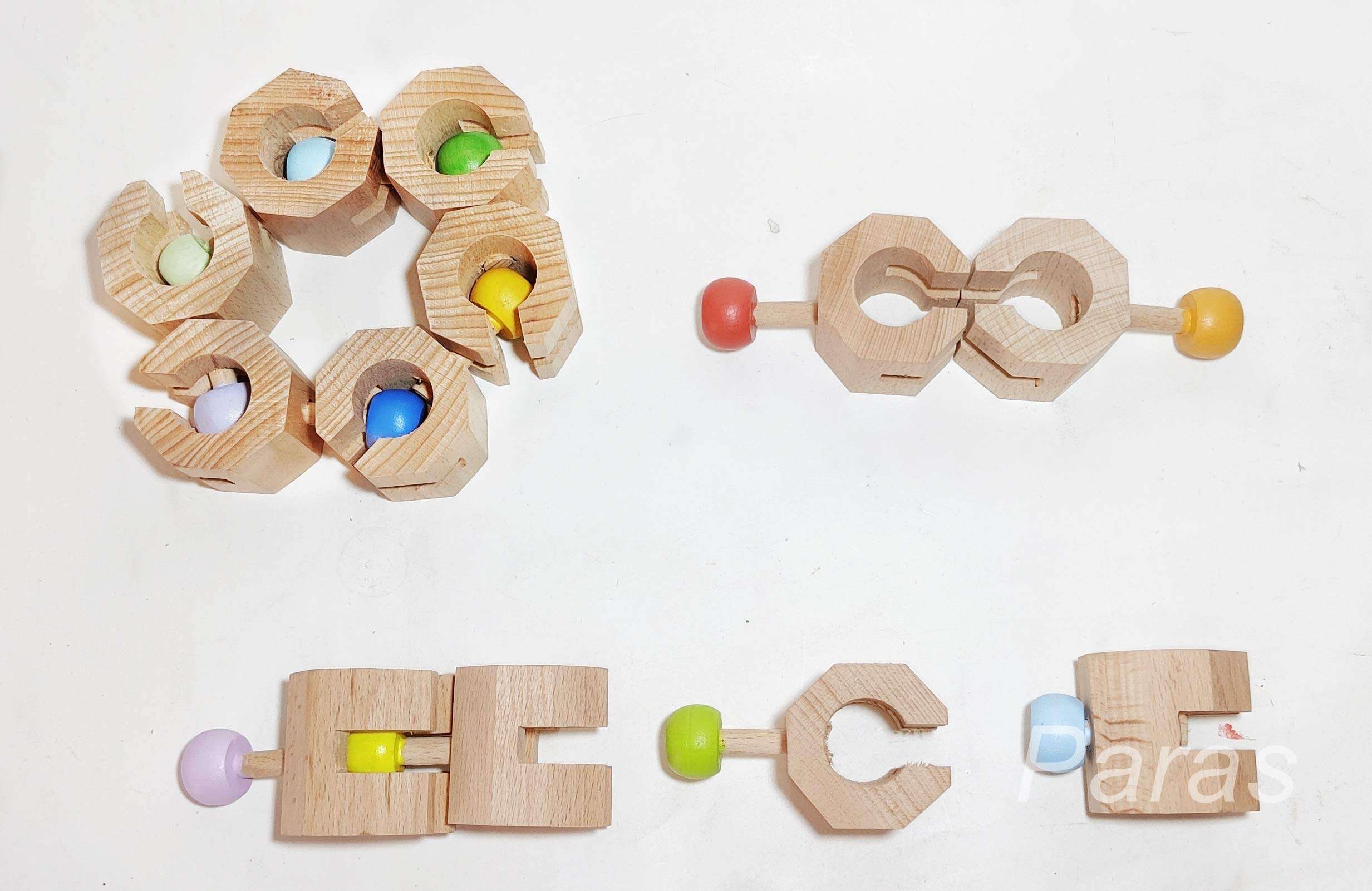 Paras | 12 Pc Wooden Connectable Chain Educational and Learning Toys 4