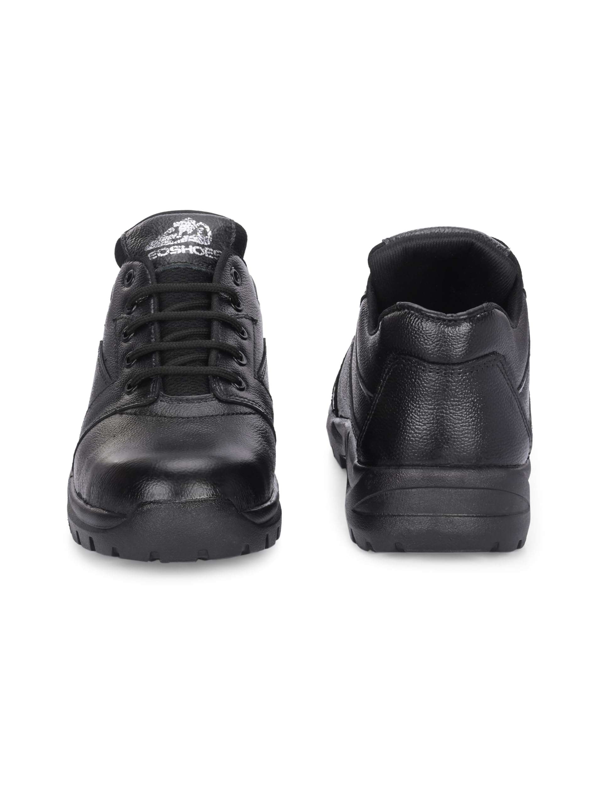 Leo Men's Industrial Safety Shoes Durable, Comfortable, Oil-Resistant Steel Toe Work Black 6