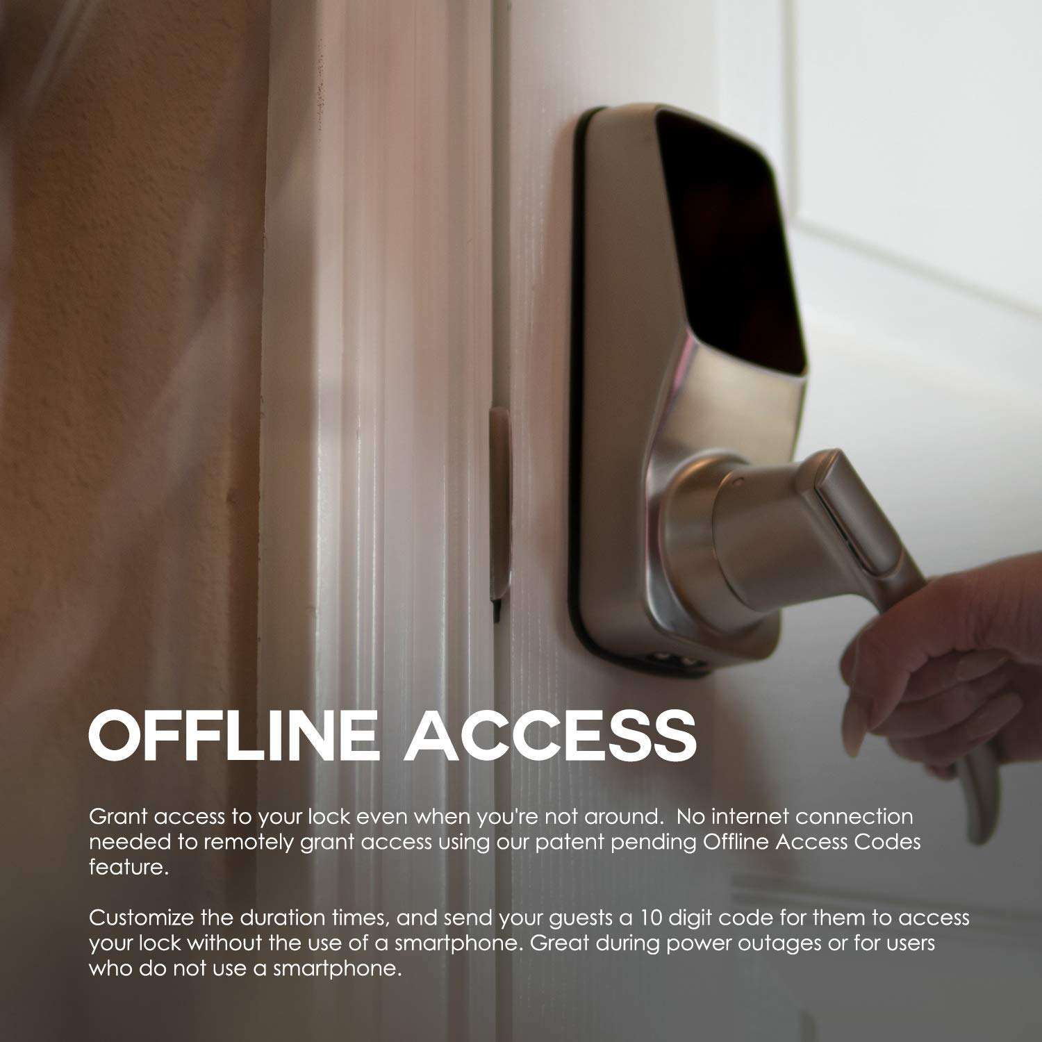 Lockly Keyless Entry Latch Door Bluetooth Smart Lock (PGD628) | LED Touchscreen Panel | Discrete Secure PIN Code | iOS Android Compatible | Auto Lock | Battery Backu 4