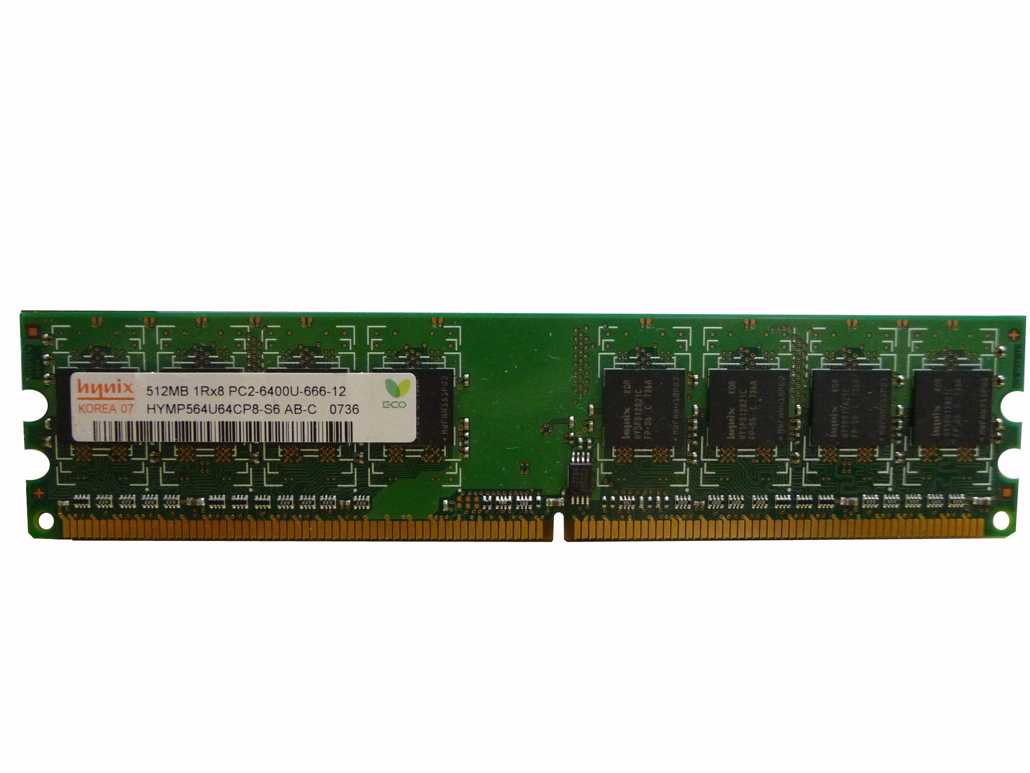 Hynix 512MB PC2-6400U DDR2-800MHz CL6 240-Pin DIMM Original Memory HYMP564U64CP8-S6 AB-C