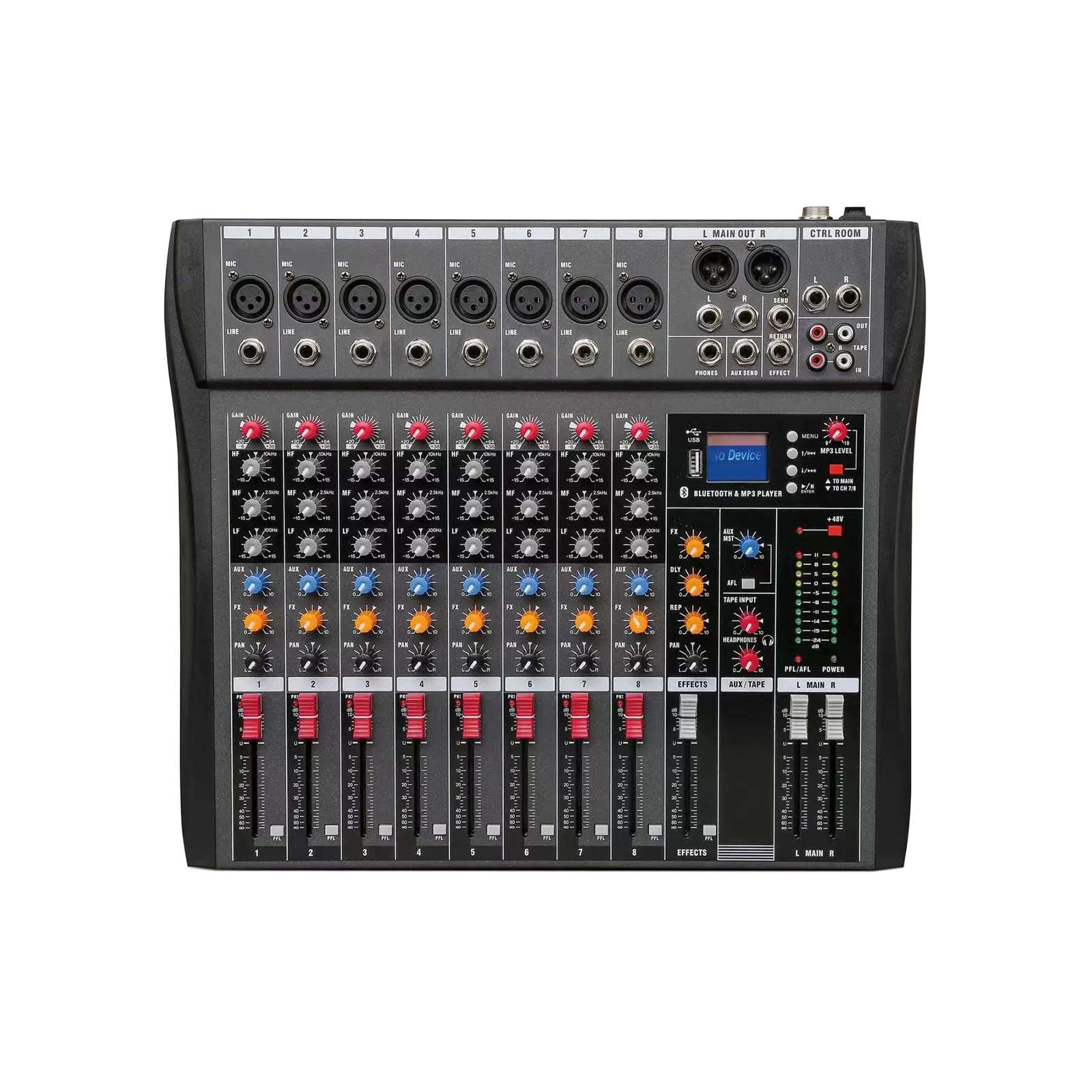 8 Channel Professional Digital Mixer Sound Board Console Bluetooth Live Studio Audio Mixer Power Mixing USB (110V-220V) 1