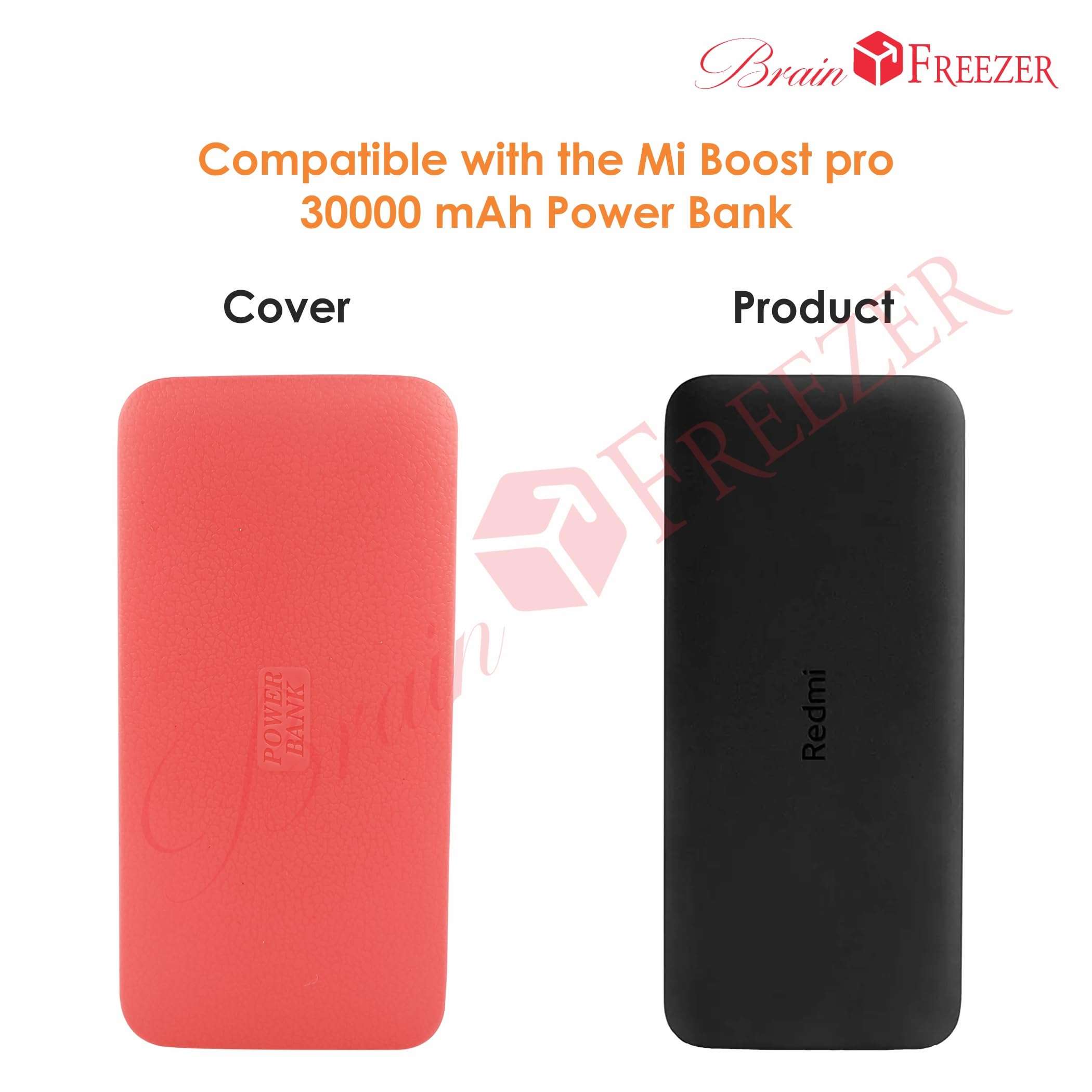 Brain Freezer Silicon Soft Cover Case Compatible with Redmi Power Bank 10000 mAh (Pink) [Device Not Included] 5