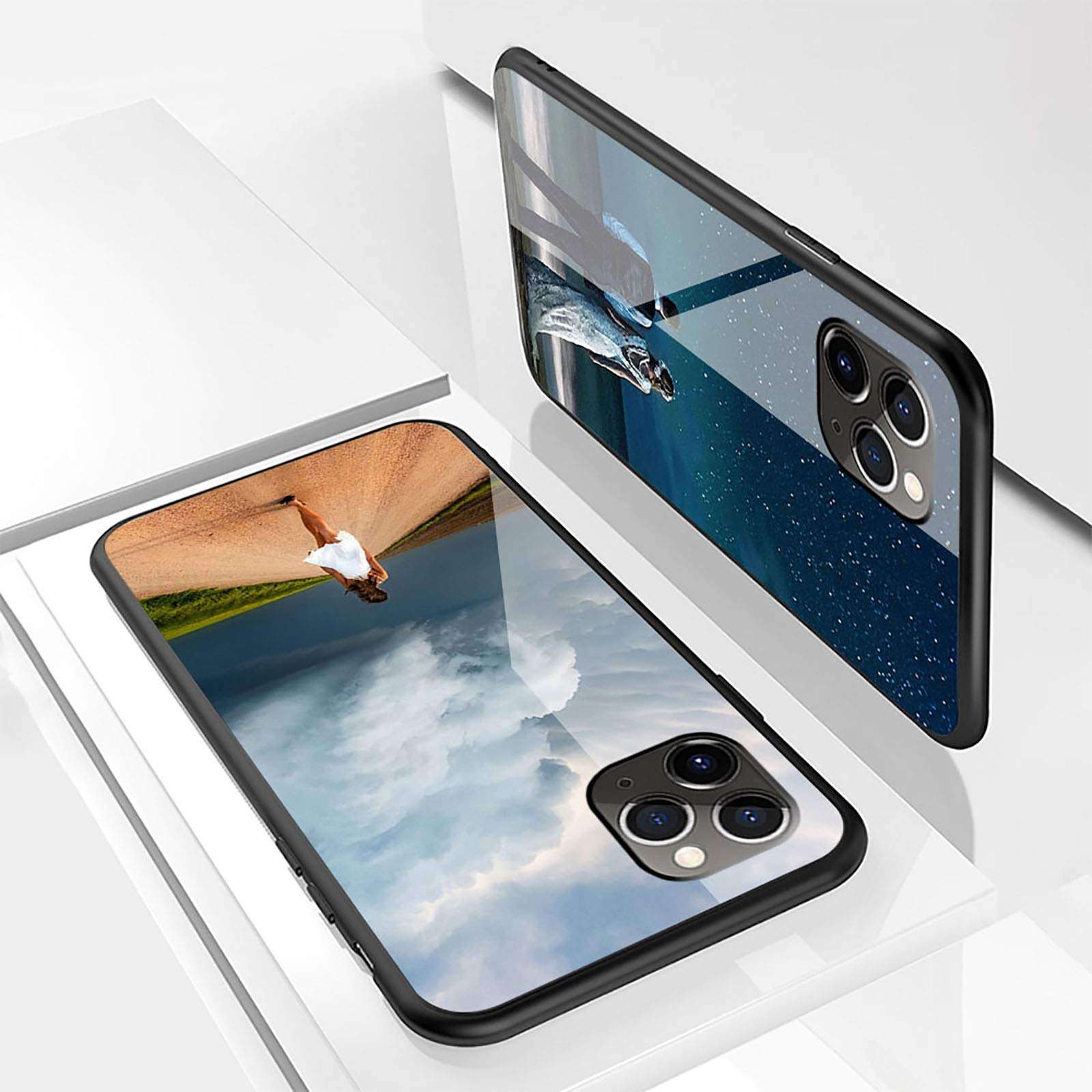 DEPTHLAN Custom Phone Case for iPhone 12 Pro Max Glass Case, Anti-Scratch Soft Protective TPU Bumper Personalized Photo Make Your Own Picture Customized Cases 5