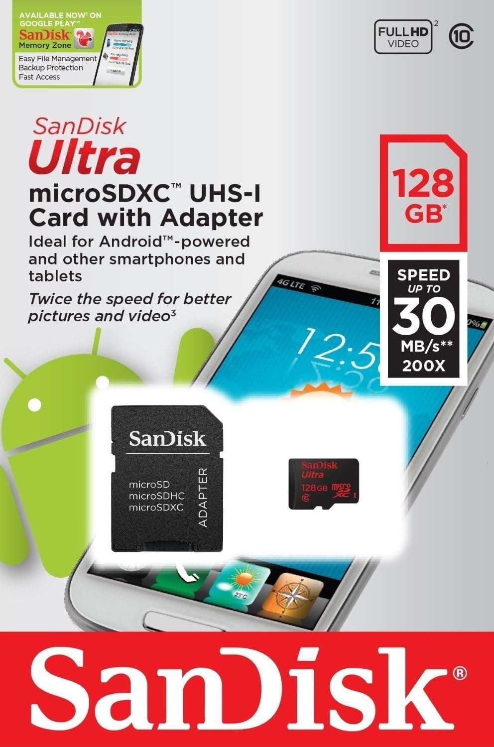 Professional Ultra SanDisk 16GB MicroSDHC Card for Canon Compact Superzoom Camera is custom formatted for high speed, lossless recording! Includes Standard SD Adapter. (UHS-1 Class 10 Certified 30MB/sec) 5