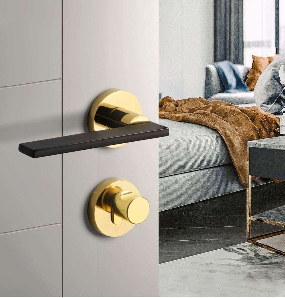 Toy Door Hardware Privacy Door Lever Door Handle Sets Reversible for Right/Left Side Interior Door Handles for Bathroom Bedroom and Office 2