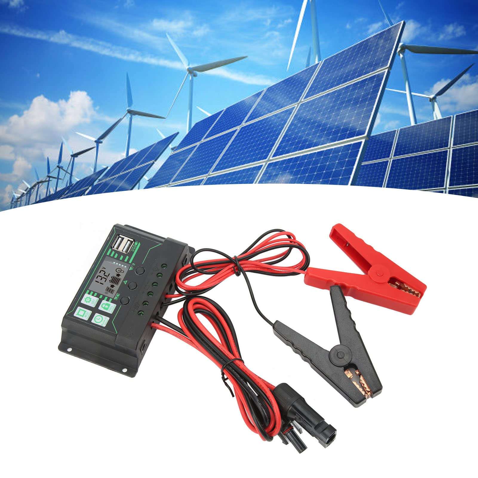 12V 24V MPPT Solar Charge Controller 360W Solar Panel Regulator Adjustable Parameters LCD Display for Outdoor Use 5