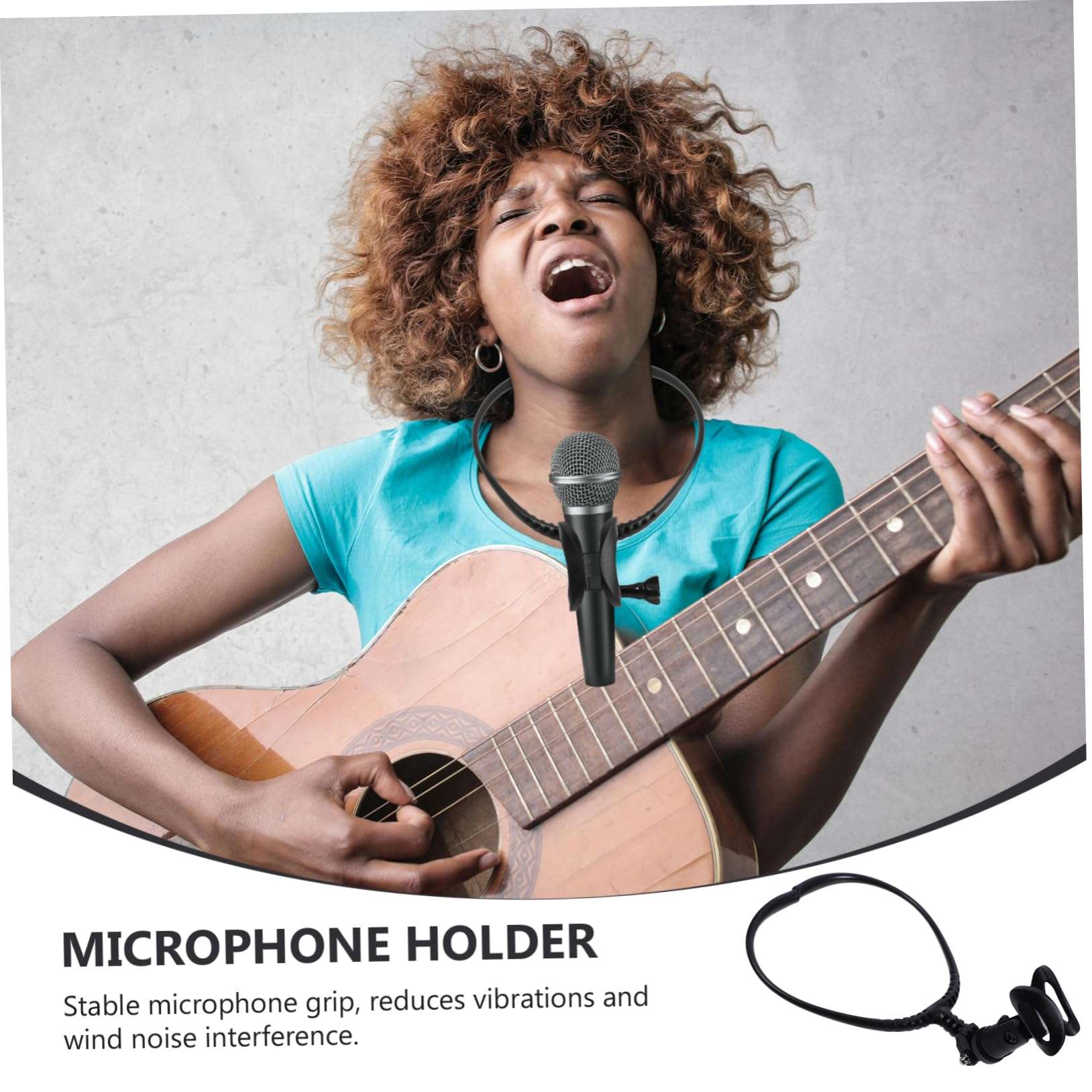 Neck Microphone Holder Stable Hanging Mic Stand for Musicians Ergonomic Design for Handsfree Use Live Streaming Outdoor Events and Performances 4