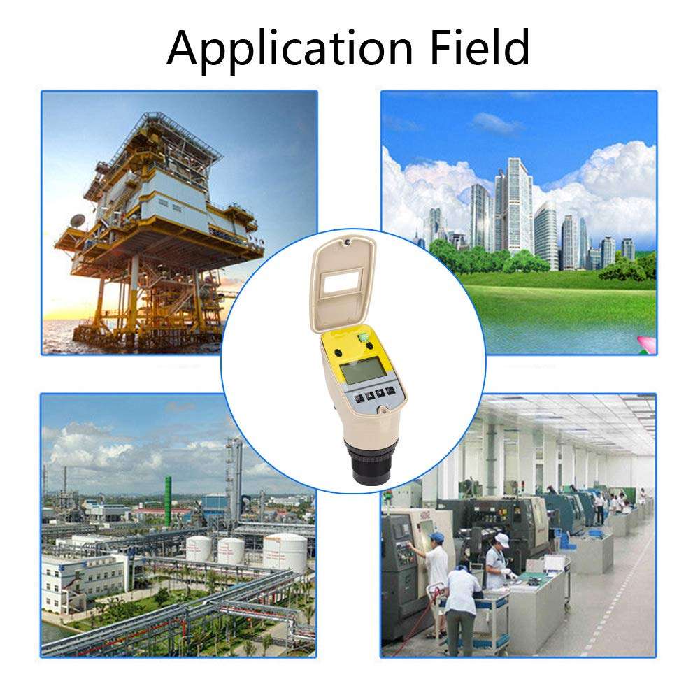 Ultrasonic Level Meter,TL-CMP-70FT DC24V Ultrasonic Water Gauge Tank Level Gauge Digital Display Transmitter Water Meter Sensor 0-5 meters / 0-10 meters / 0-15 meters(0-5 Meters) 3