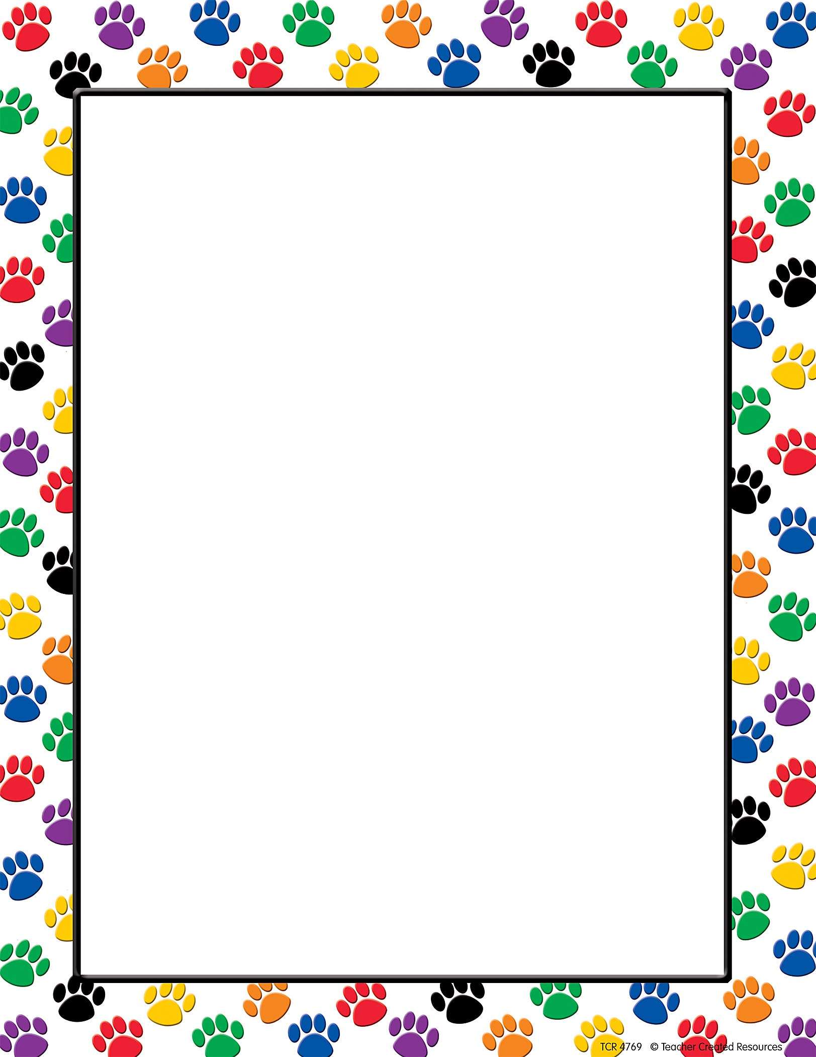 Teacher Created Resources Colorful Paw Prints Computer Paper (4769), Multicolor 8.5 inches X 11 inches 1