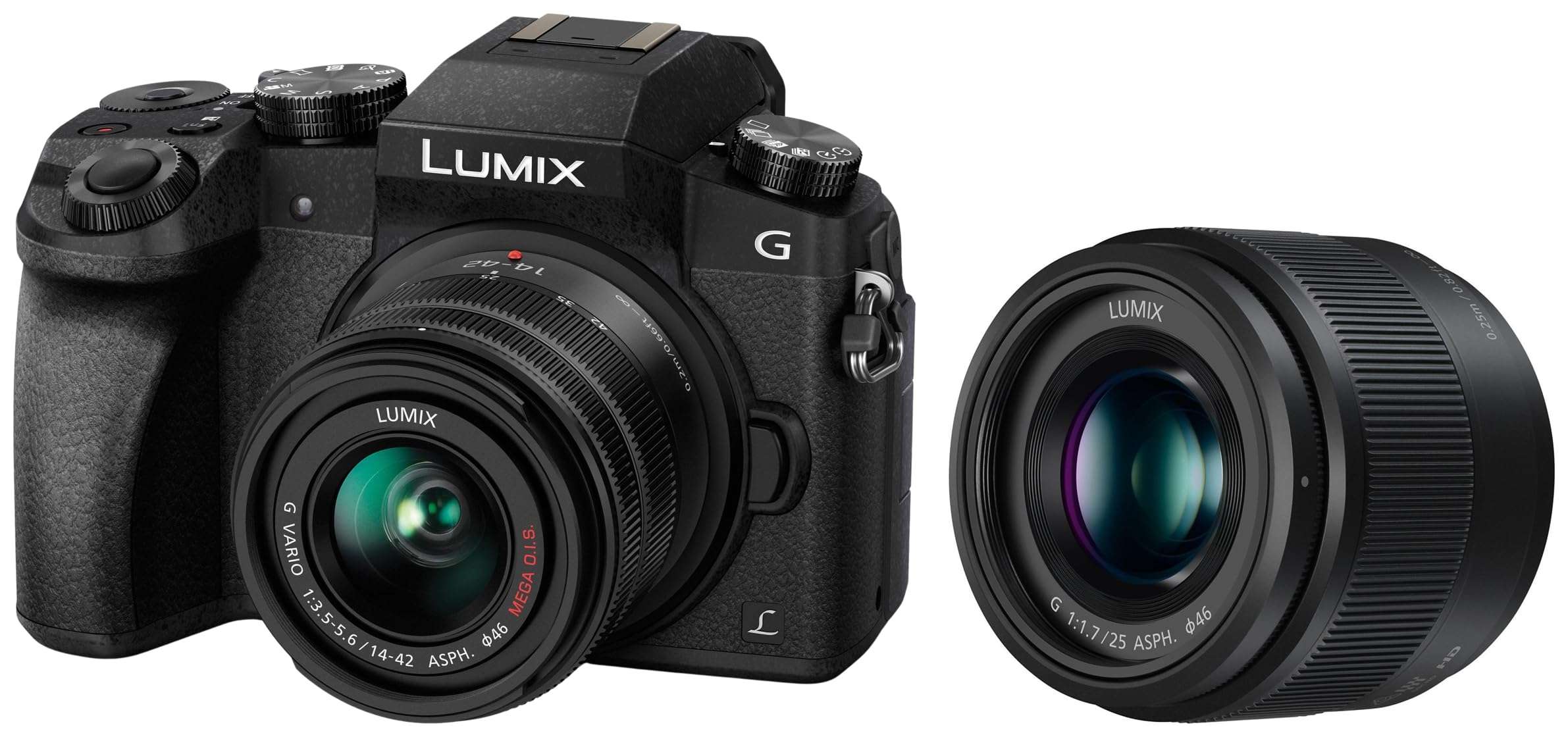 Panasonic LUMIX G7 16.00 MP 4K Mirrorless Interchangeable Lens Camera Kit with 14-42 mm Lens (Black) with 3X Optical Zoom + 25mm F1.7mm Lens 1