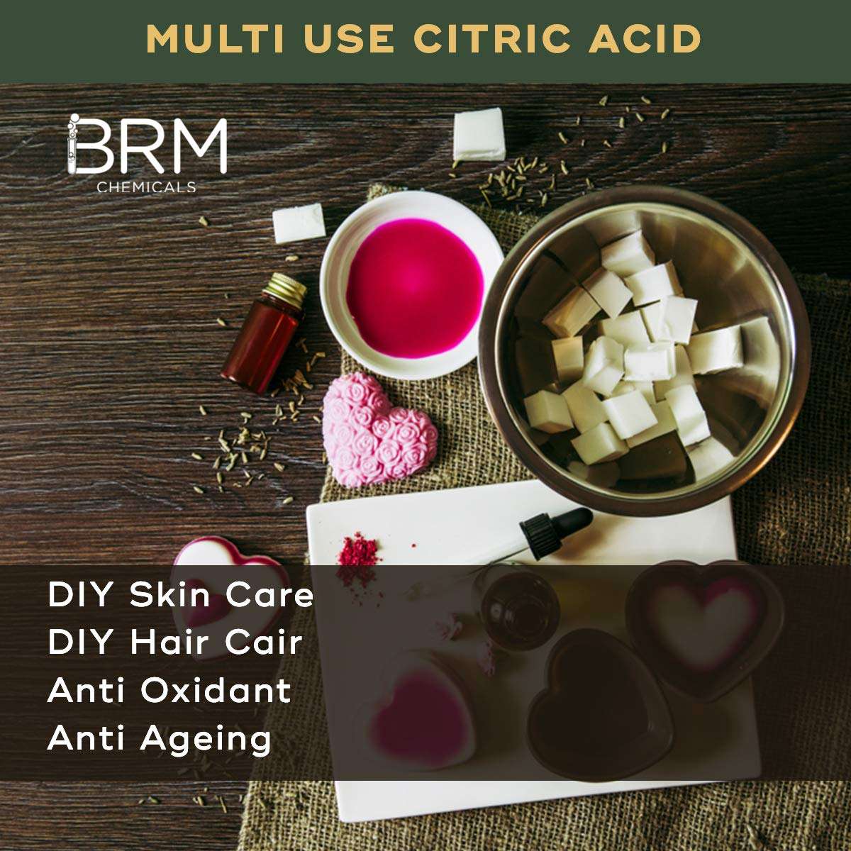 BRM Chemicals Citric Acid - 500 Grams For Serum Making, Anti Ageing Beauty Formulations, Lotion Making, Cosmetic Making & DIY Personal Care For Face, Hair, Skin & Body 4