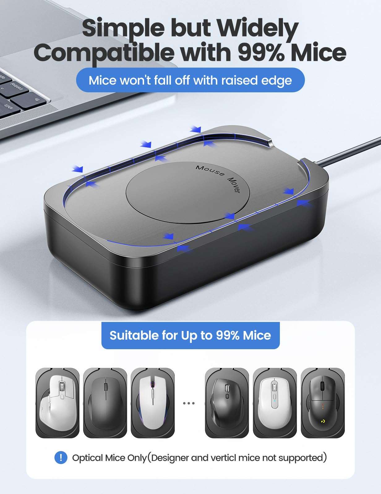 meatanty [Easier-to-Use Mouse Jiggler, 100% Undetectable Mouse Mover, Automatic Mouse Shaker Wiggler Computer Moving Device Pad, Mechanical Random Vibration for Office Remote Work and Life Balance 6