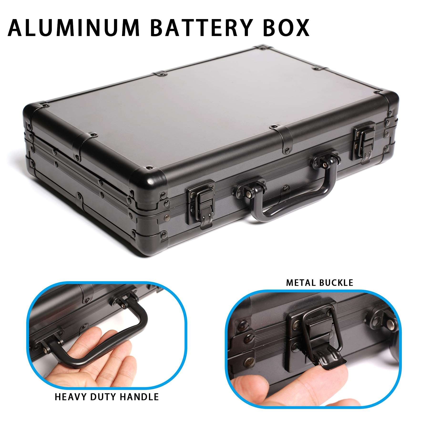 Hard Battery Organizer case with Tester, Battery Storage case Holding Various Batteries, Shock-Proof, fire-Resistant Battery Box(no Battery) 2