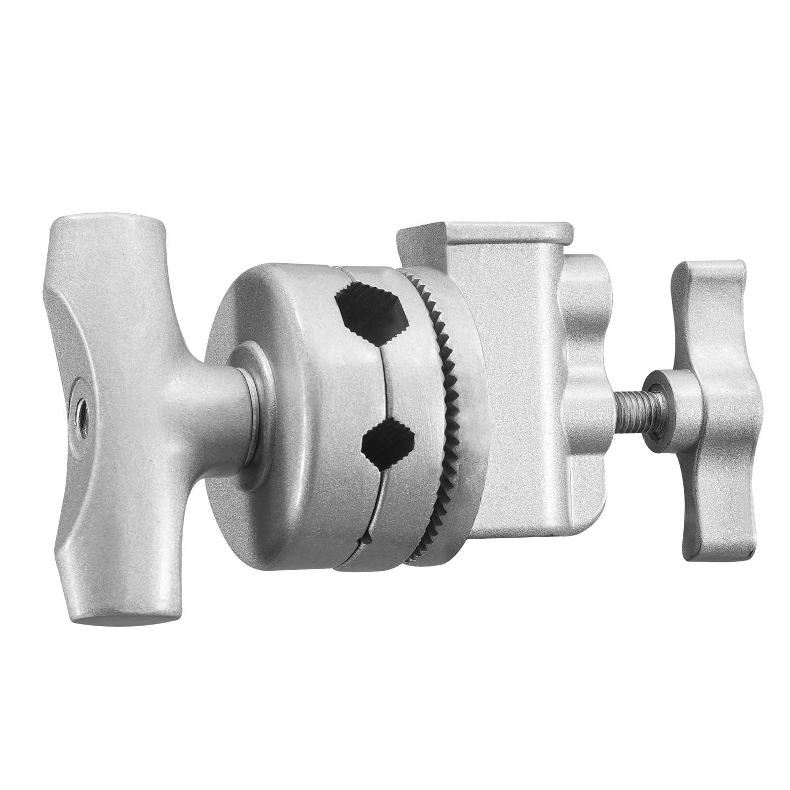 WELLMAKING Heavy Duty Grip Head 2.5inch Swivel Head Holder Adapter, Multi Functional Clamp Duty for Light Stand, Extension Boom Arm and Other Photographic Equipment with 1/2,1/4,3/8,5/8-inch Mount 1