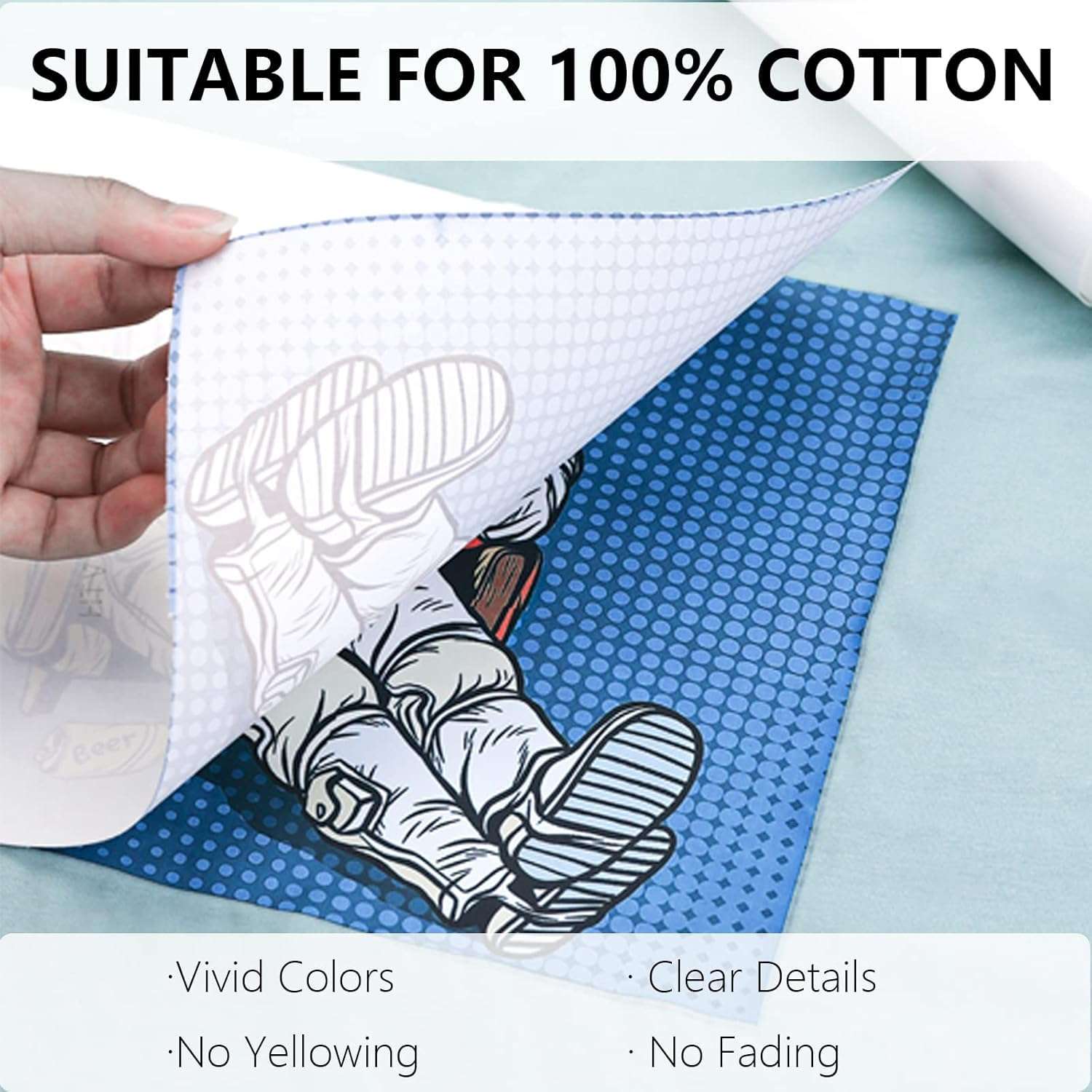 HTVRONT Sublimation HTV for Dark Fabric/Light Fabric - Matte Sublimation Vinyl 12" X 50FT, Sublimation Blanks for Sublimation Shirts/Bag/Hat/Pillow 3