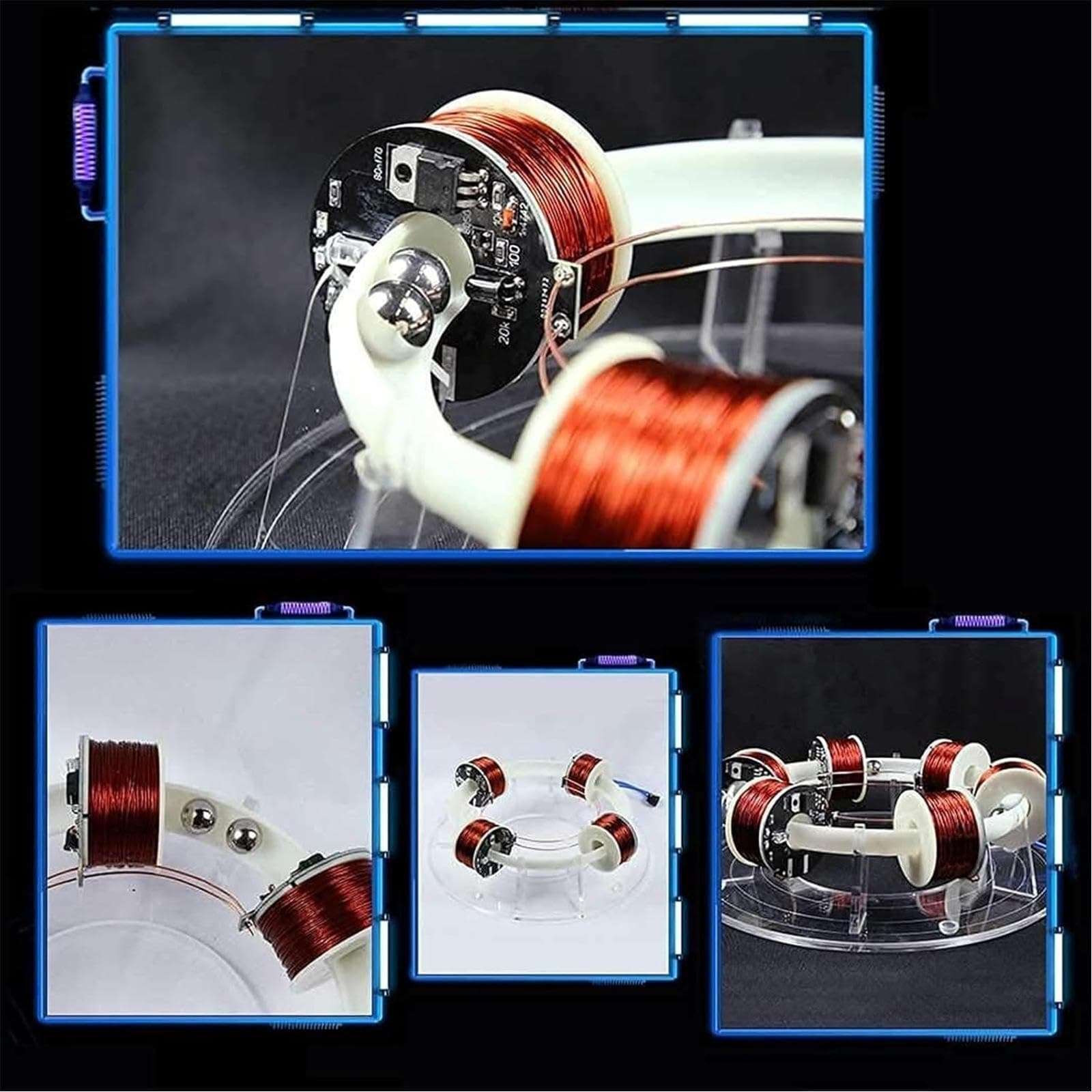 6 Coils Ring Electromagnetic Accelerator, Ring Accelerator Physics Teaching Experiment Model, Applicable to Classroom Teaching, Experiment Equipment, Desk Toy 5